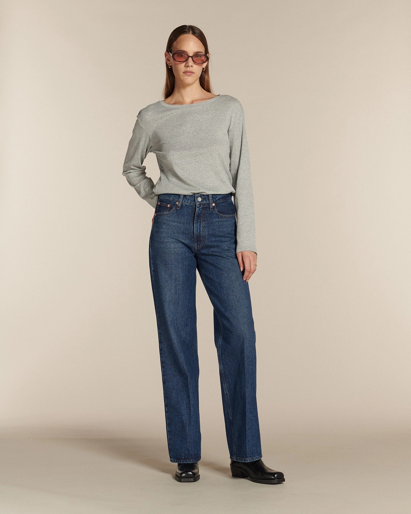 Labdip Sully Long jean droit large bleu stone taille haute