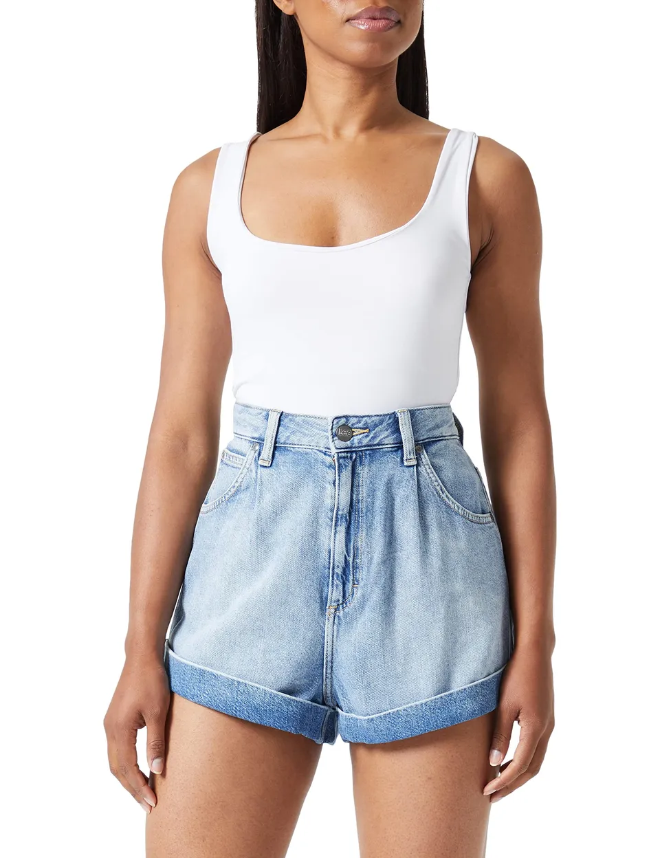 Lee Plissé short femme 25W taille haute