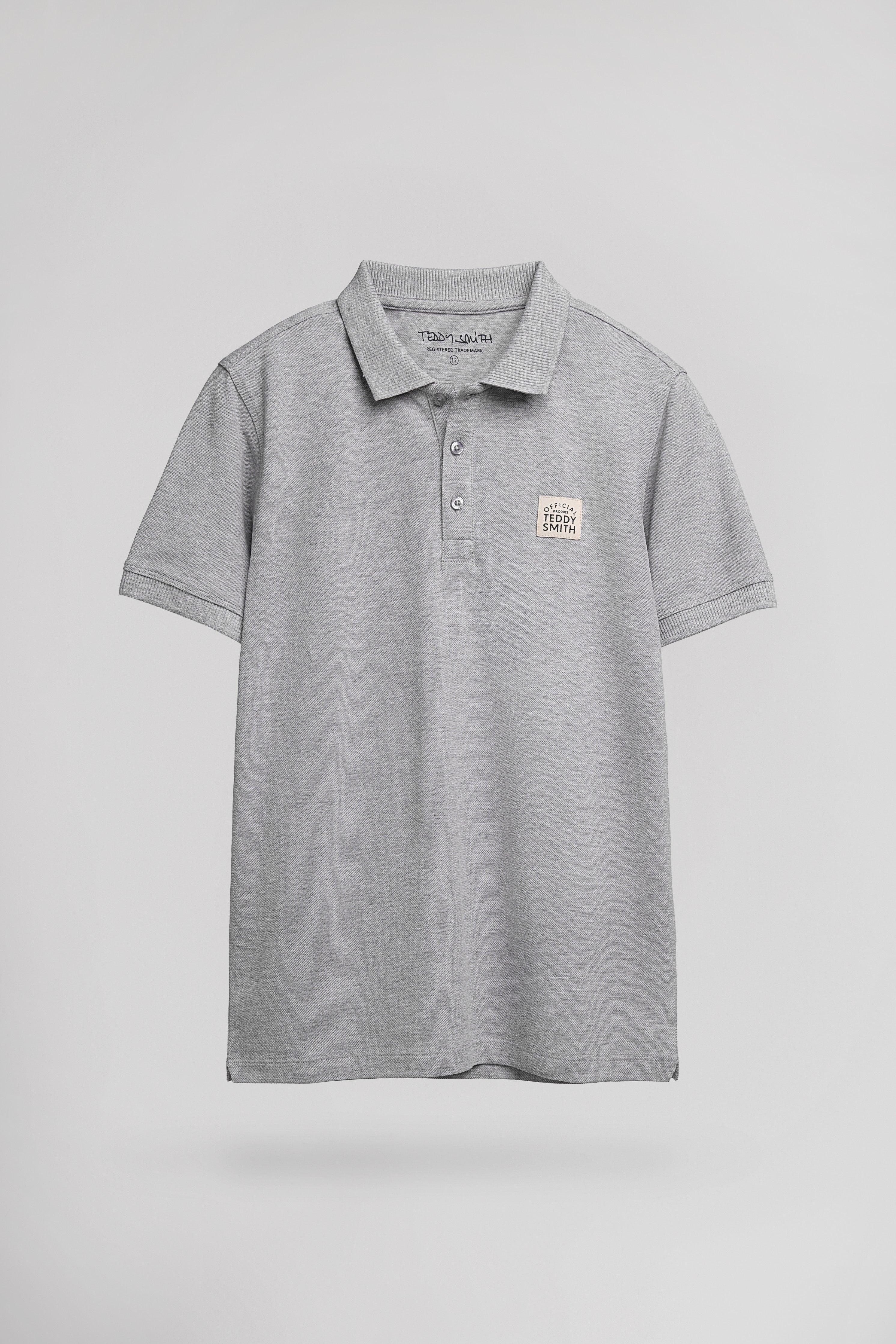 Teddy Smith P-Label MC JR polo garçon gris piqué coton