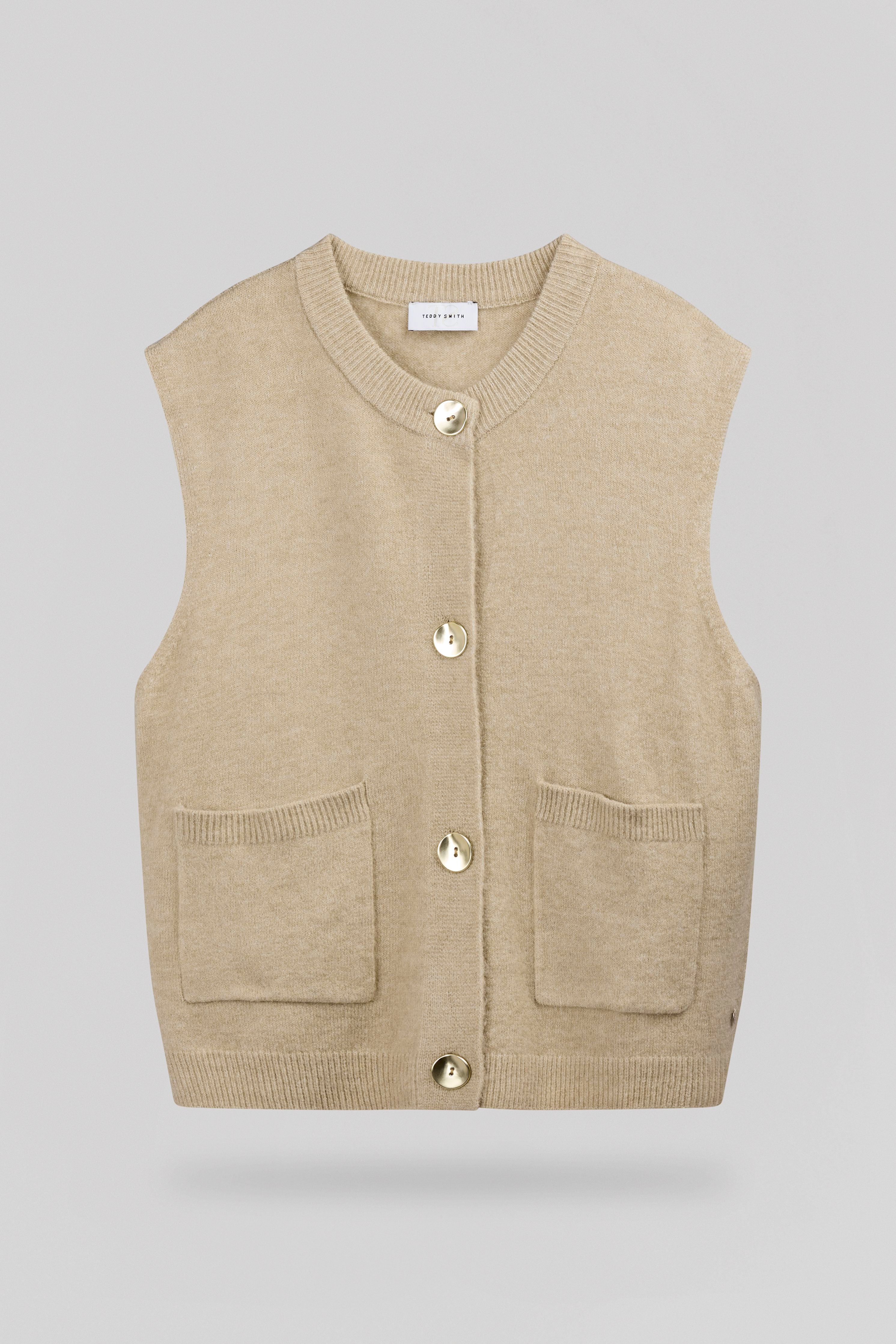 Teddy Smith G-Hazel gilet sans manches soft grège femme col rond