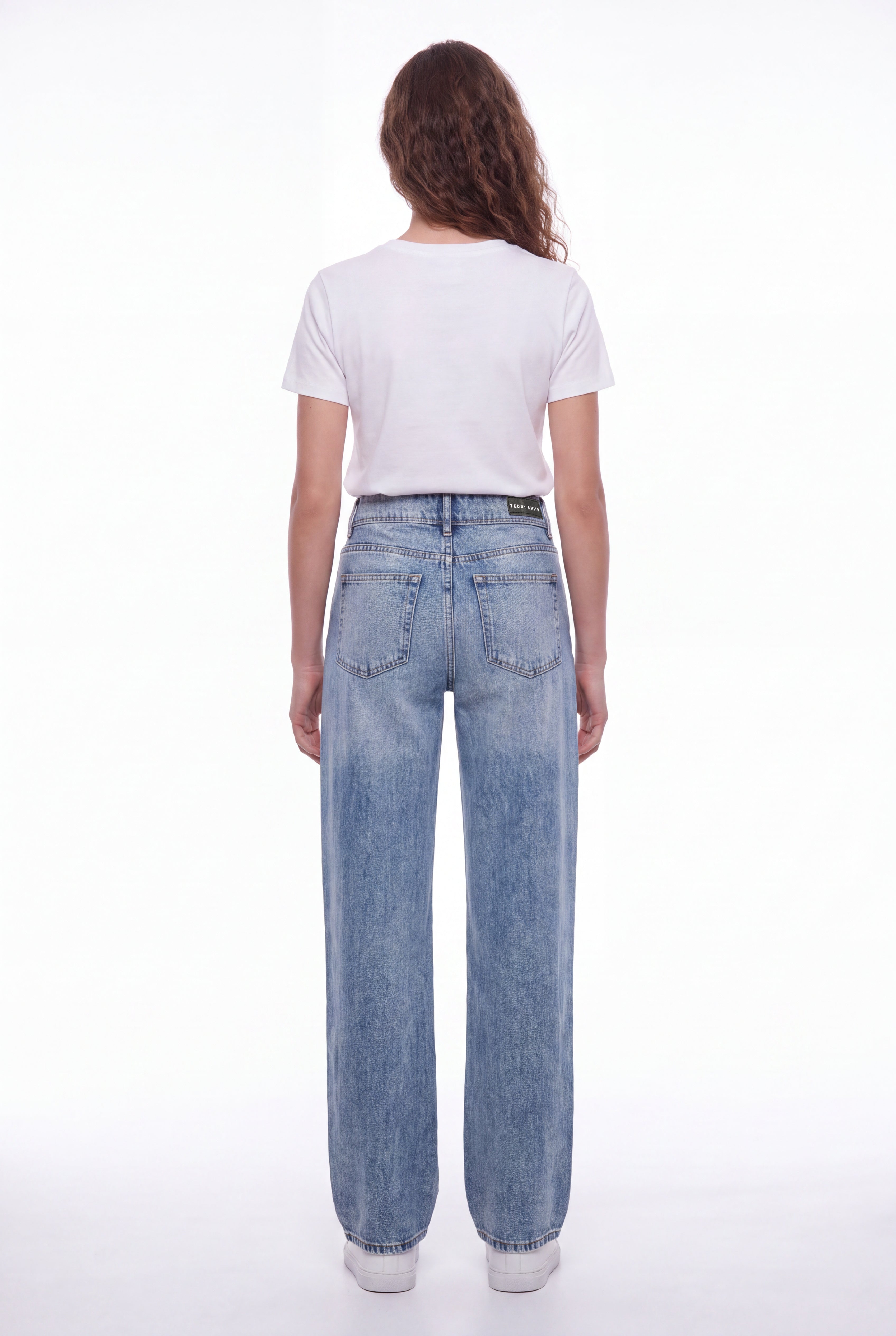 Teddy Smith P-Gladys Low jean loose indigo clair femme