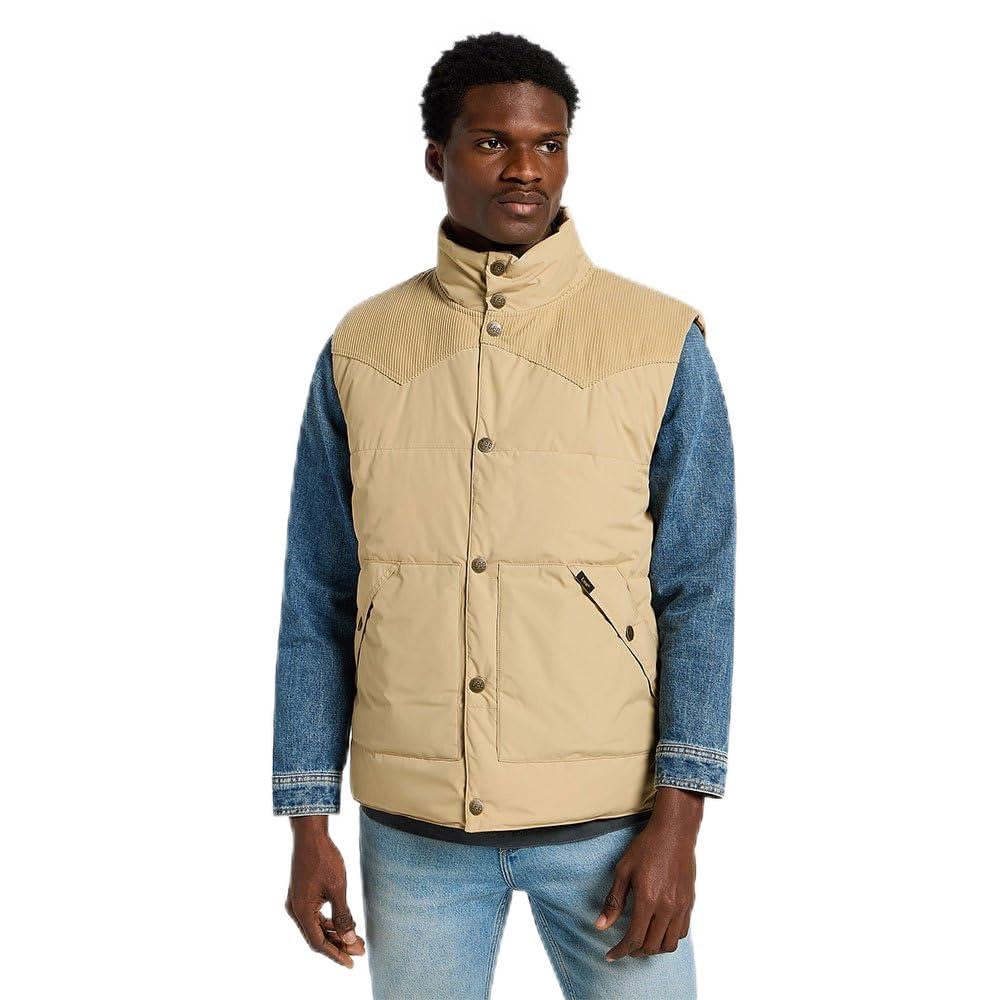 Lee Reversible Western Puffer veste homme Sable matelassée
