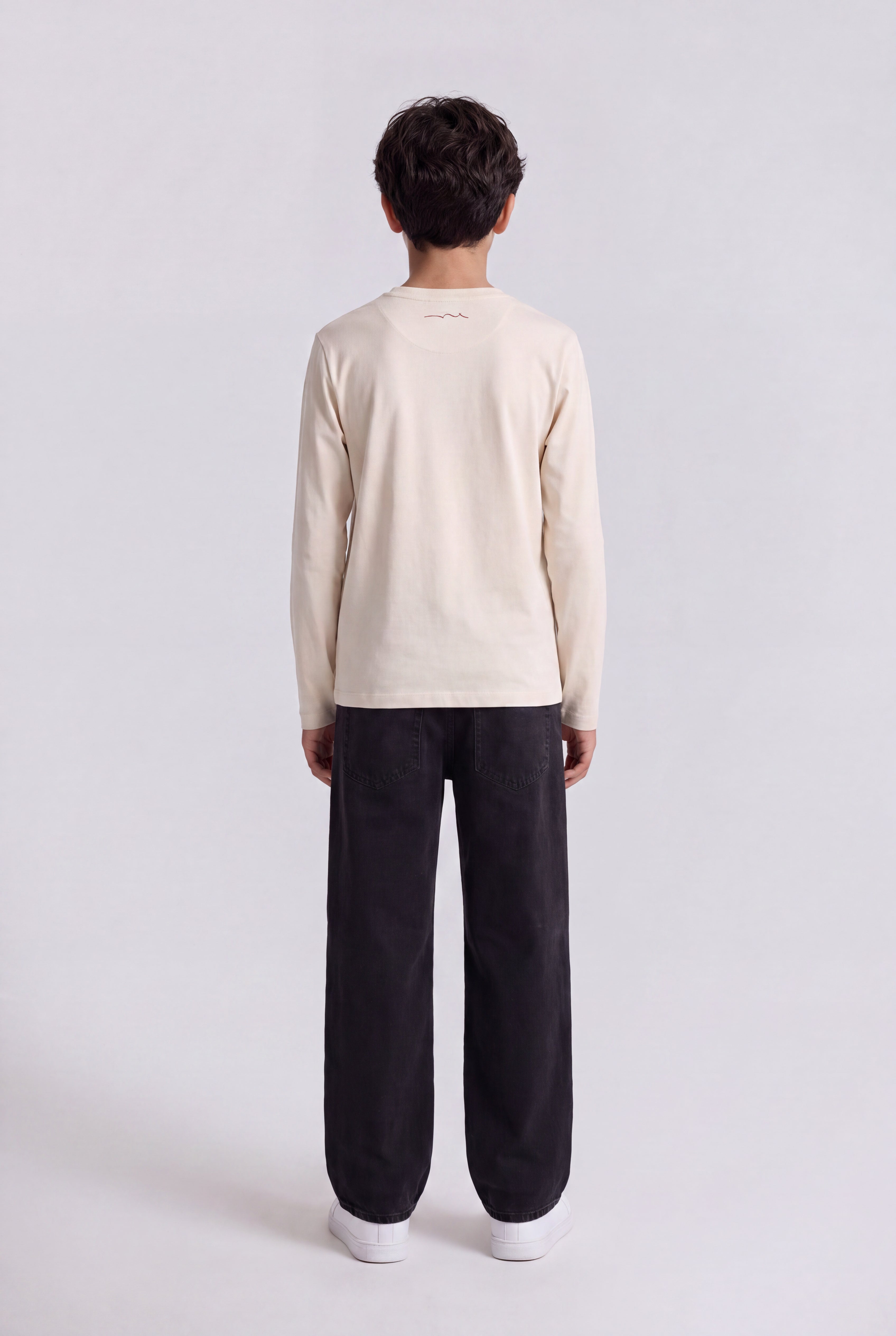 Teddy Smith T-Company ML JR t-shirt cream garcon manches longues