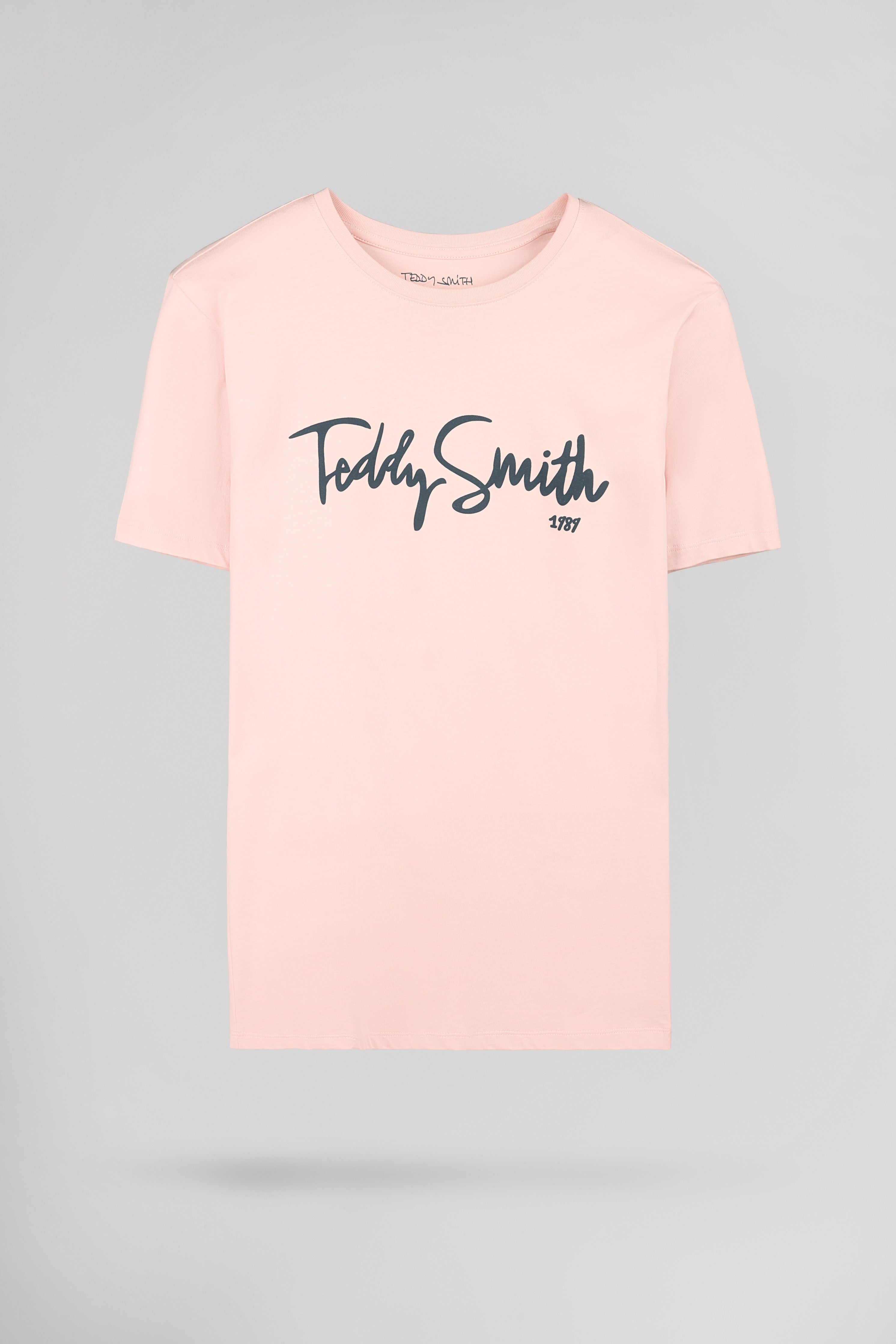 Teddy Smith T-Evry MC T-shirt Rose Pastel Col Rond