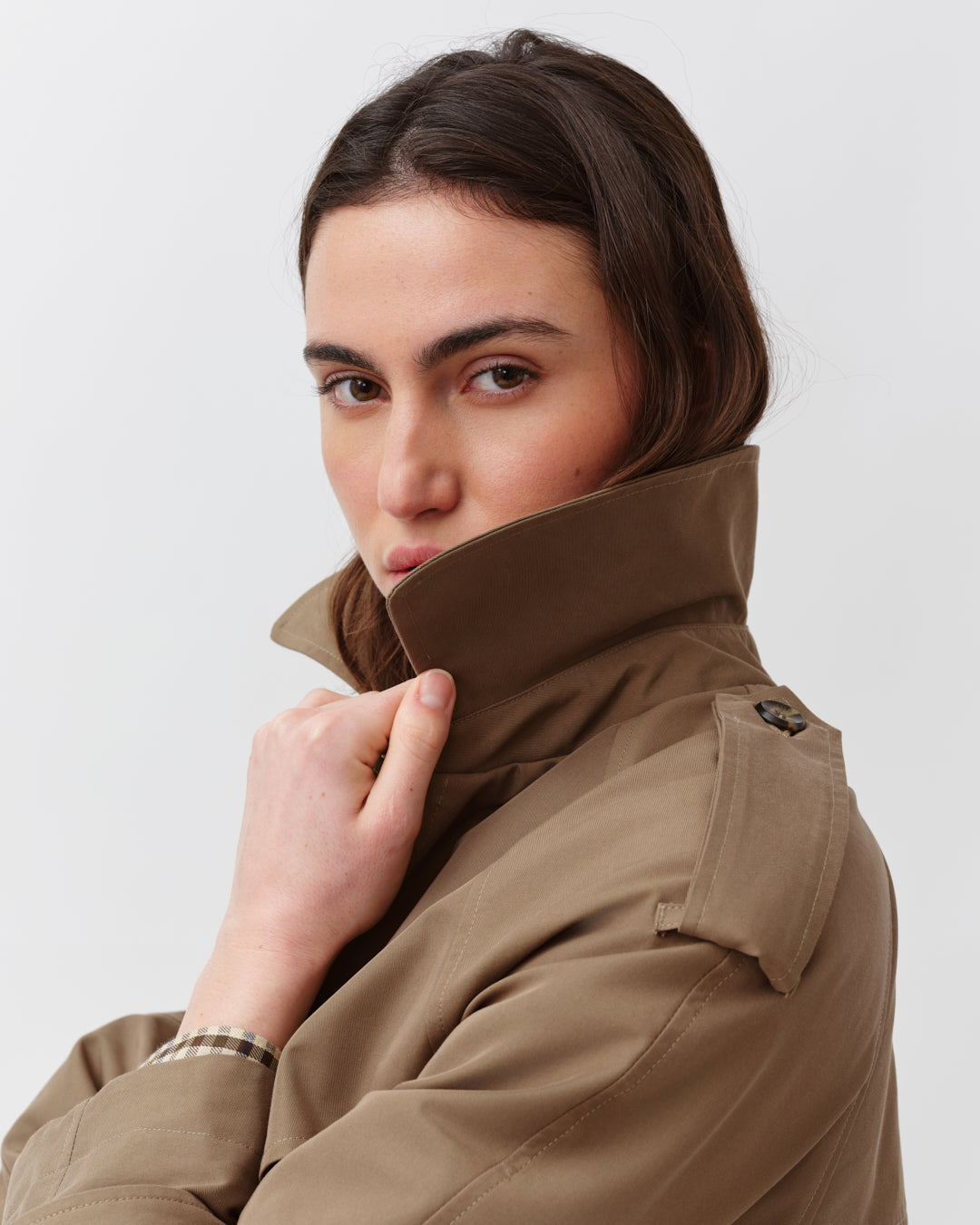 DIEGA MARIGO manteau kaki trench long à ceinture