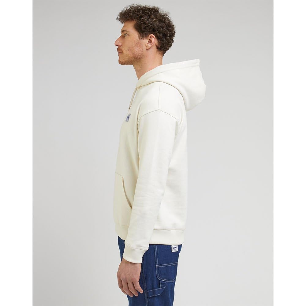 Lee Ww Sweat à Capuche Homme Écru XS Molleton