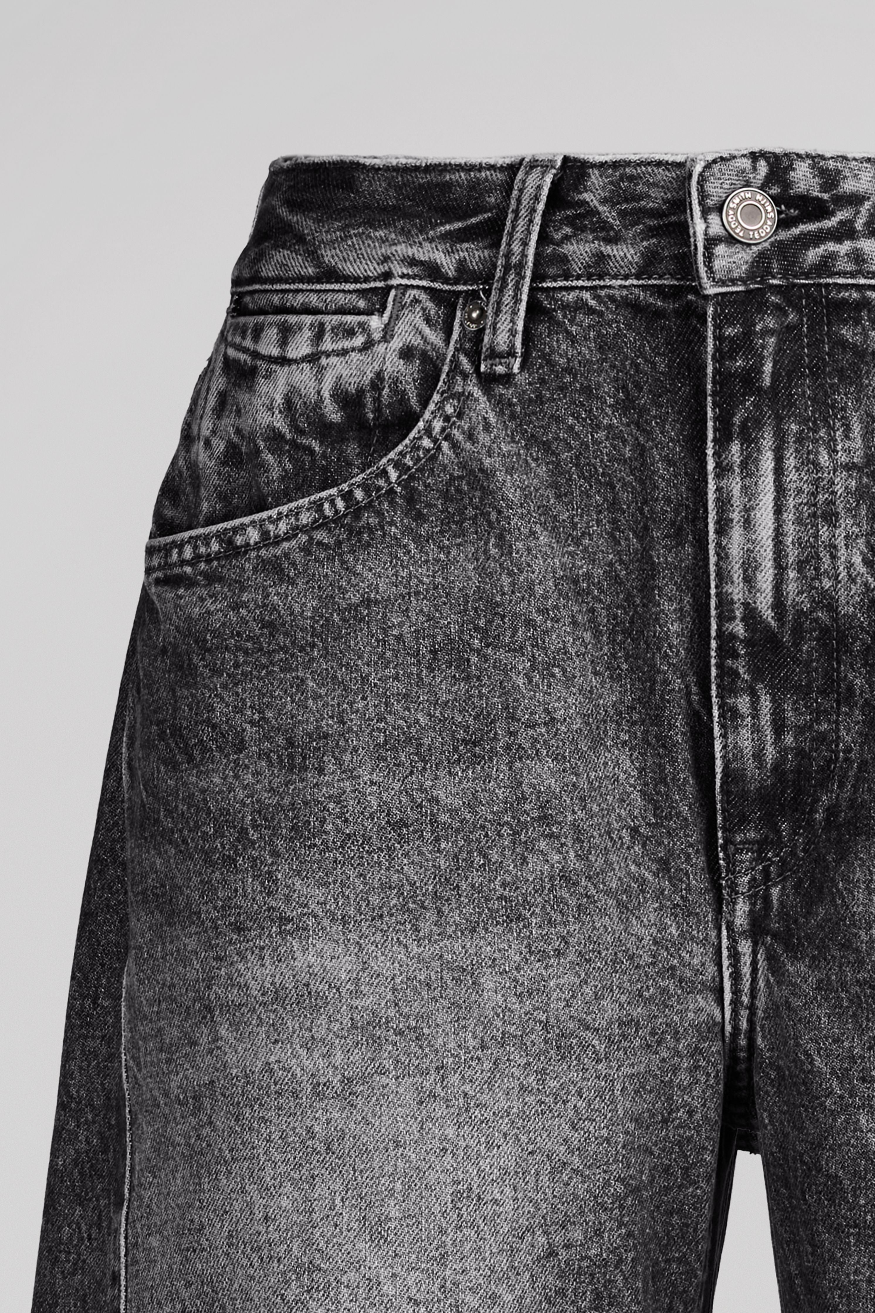 Teddy Smith Bea Black Used jean barrel femme coton