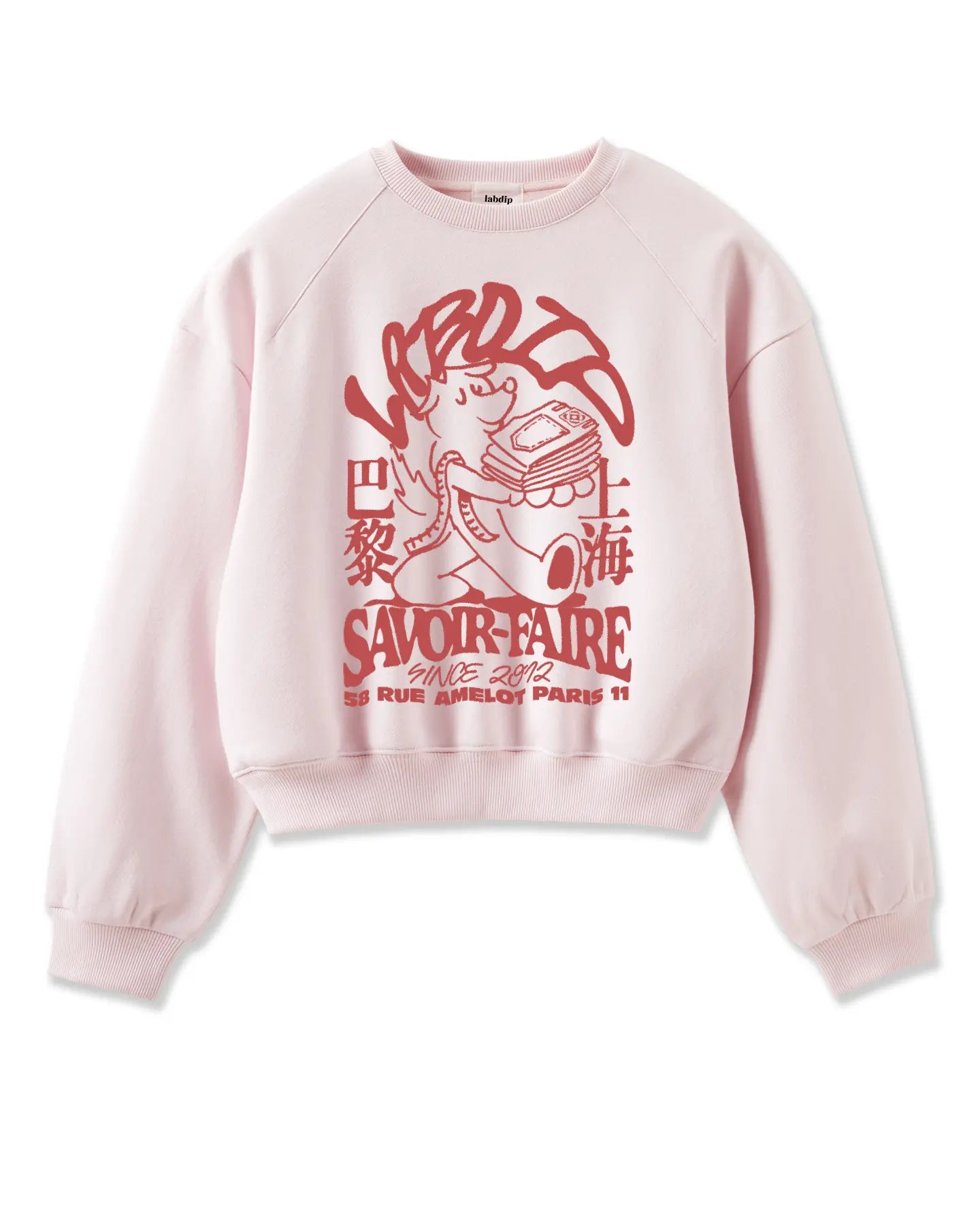 Labdip College Candy Artwork sweat crop oversize