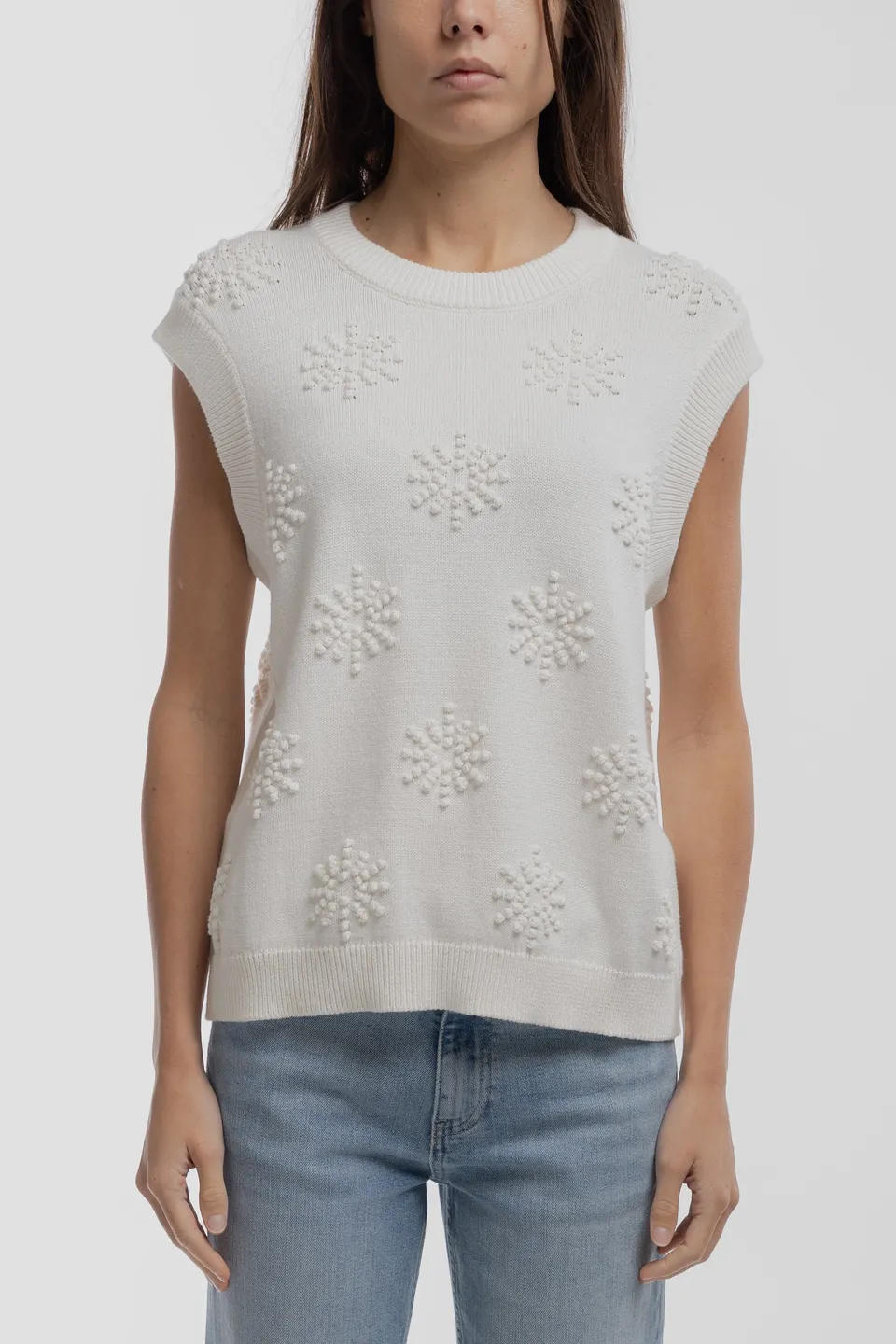 Teddy Smith P-Eva pull middle white motif soleil coton