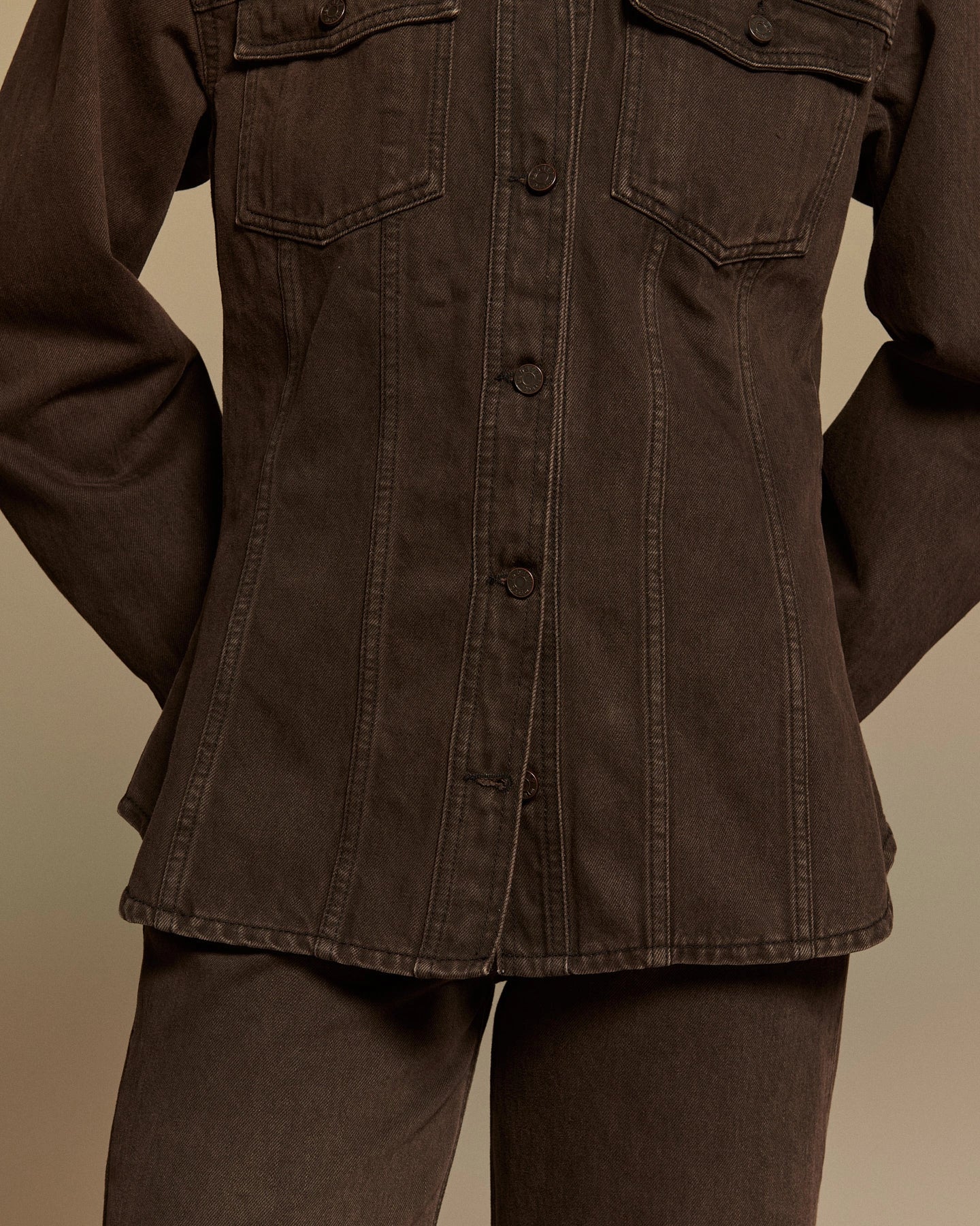 Labdip Dixon Denim Black Coffee chemise western droite coton