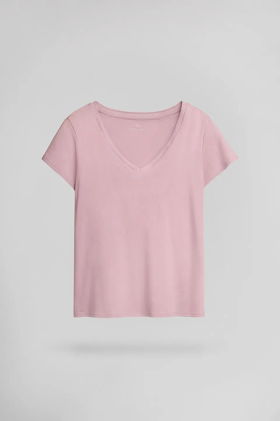 Teddy Smith T-Mia t-shirt col V vieux rose modal