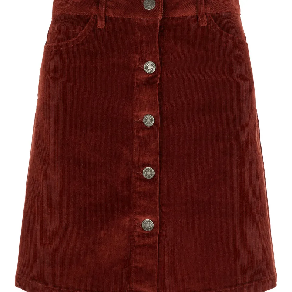 Noisy May jupe velours trapèze boutonnée coton stretch
