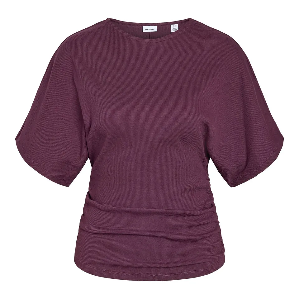 Noisy May Abbi t-shirt coton bio froncé manches courtes