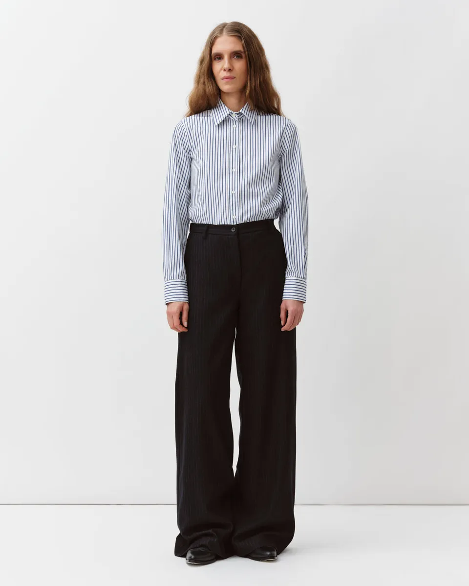 DIEGA PIEDRO pantalon rayure tennis noir ample