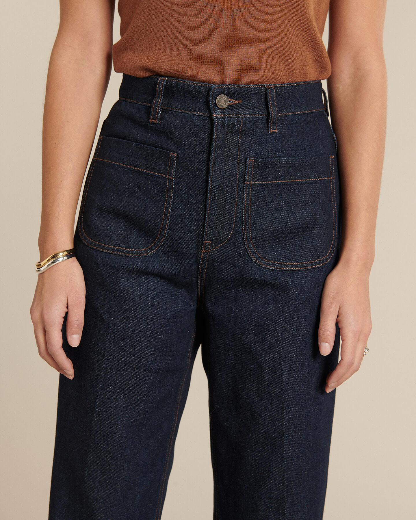 Labdip Samuel jean taille haute brut coton