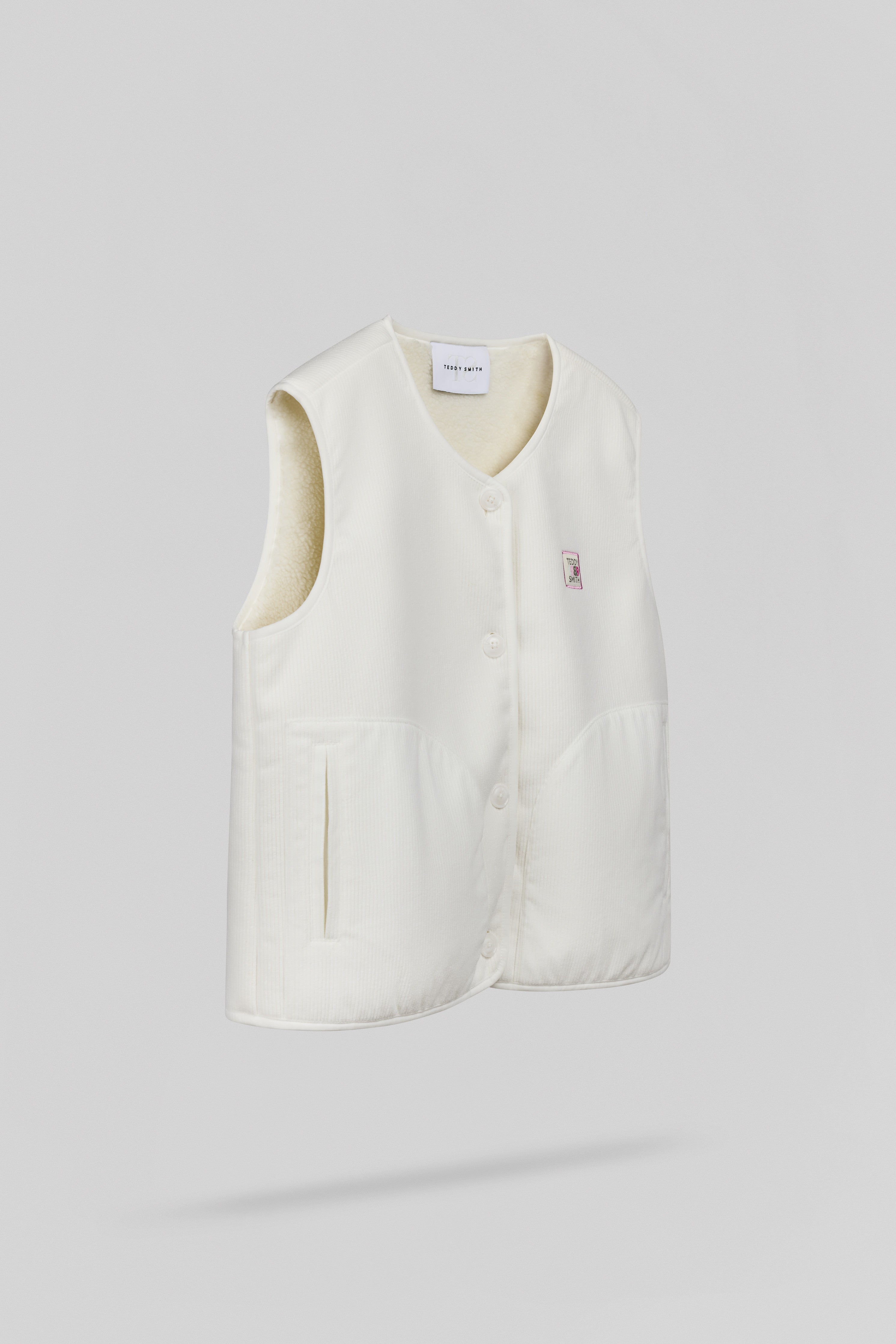 Teddy Smith B-Velvet Middle blouson blanc velours femme