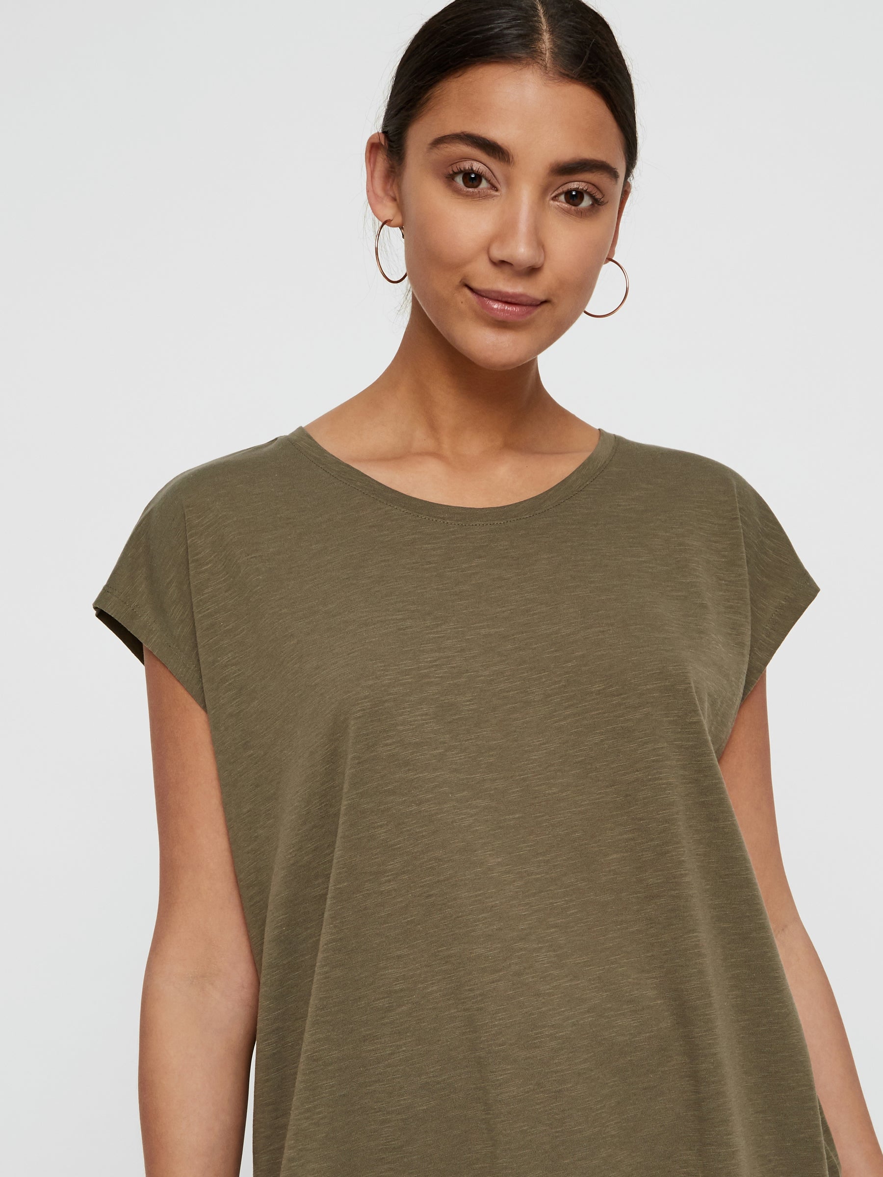Noisy May t-shirt oversize col rond dos long