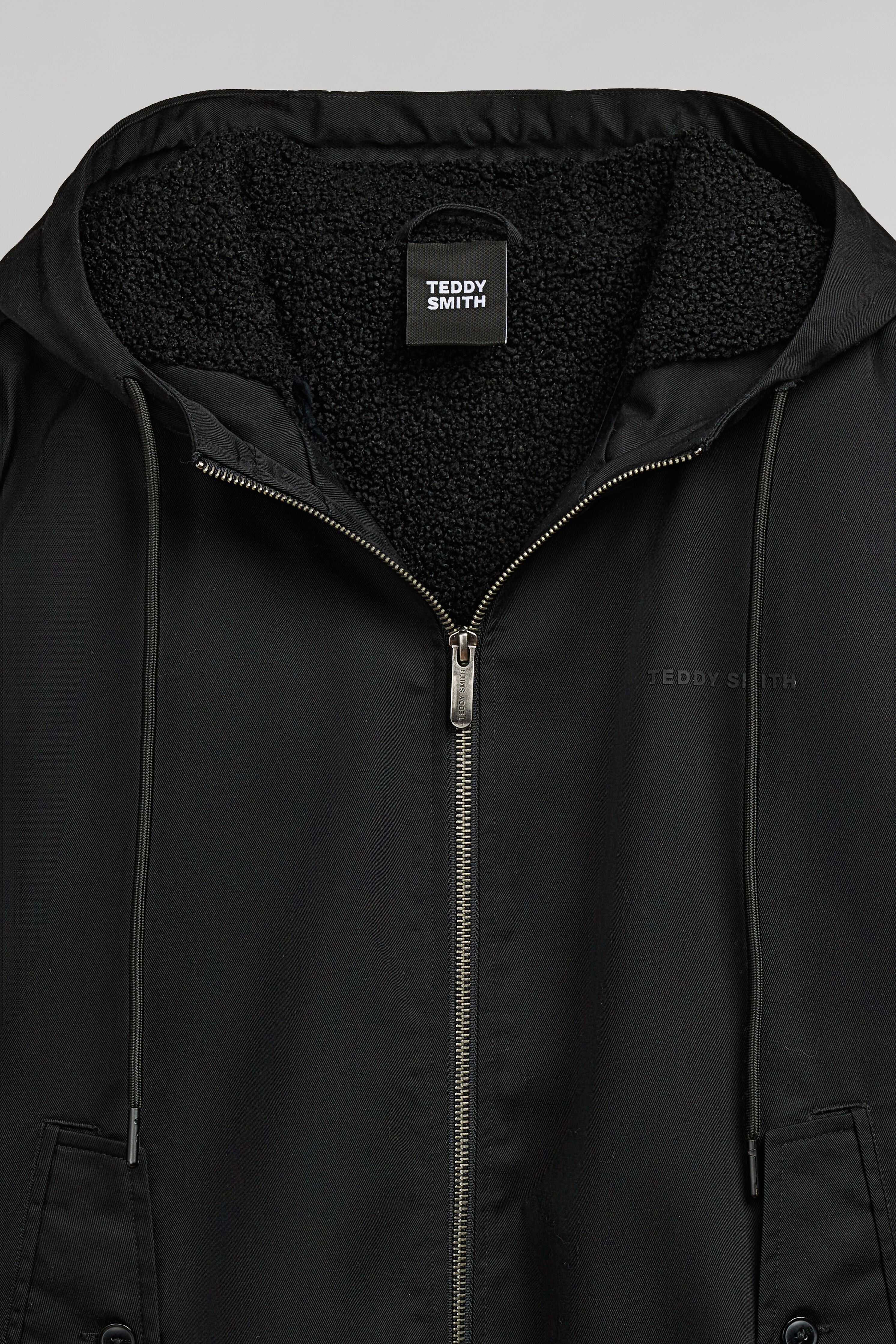 Teddy Smith B-Sanson blouson capuche noir sherpa