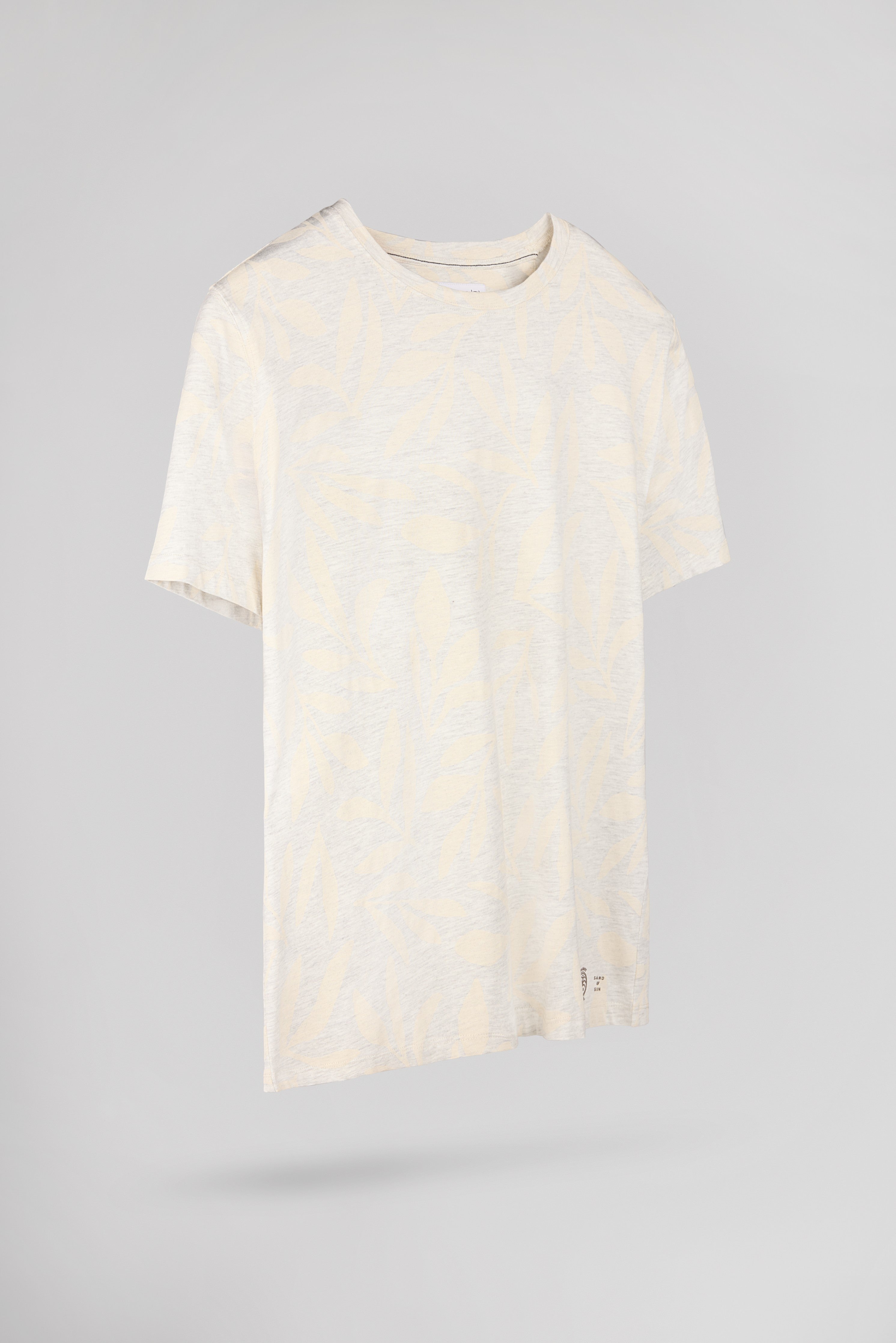 Teddy Smith T-ARESKI MC t-shirt blanc ivoire chiné floral