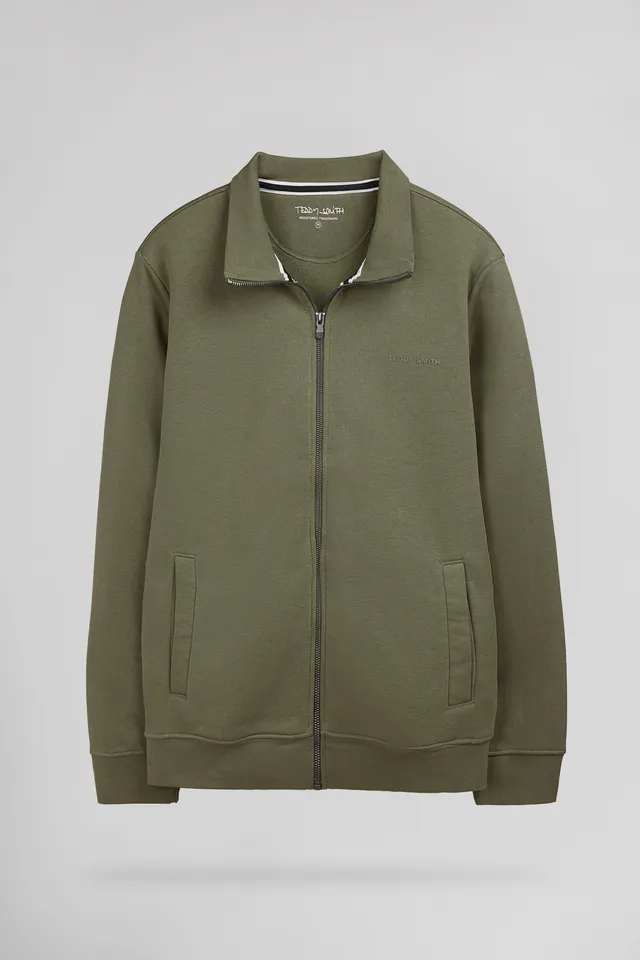 Teddy Smith G-Narkus Zip gilet sweat dusty kaki homme