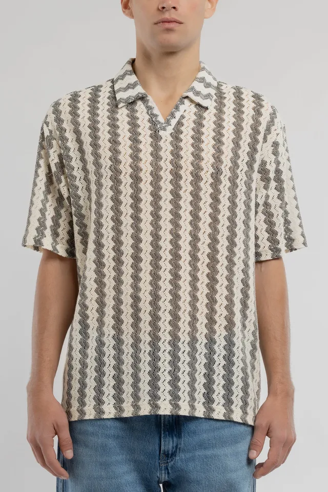 Teddy Smith P-Romario MC polo homme cream zigzag ample