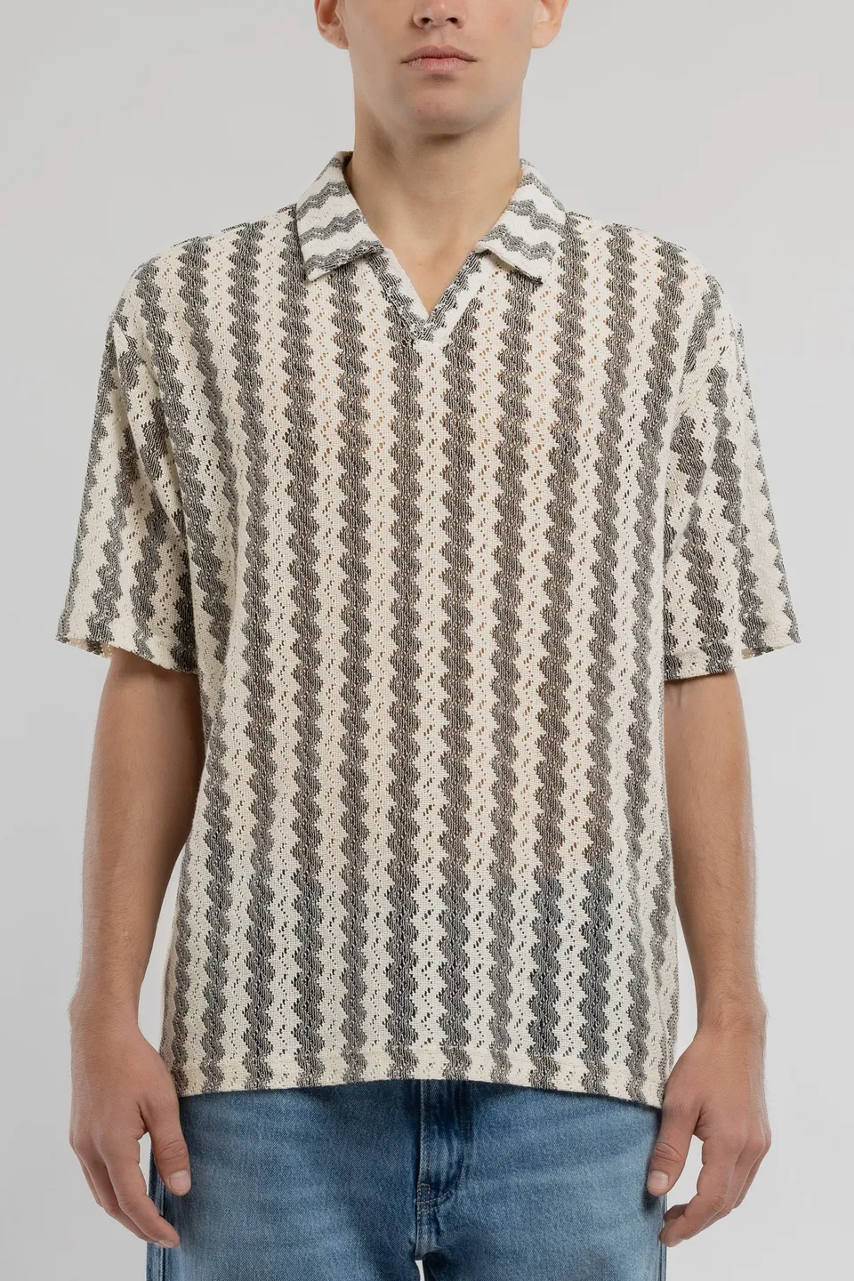 Teddy Smith P-Romario MC polo homme cream zigzag ample