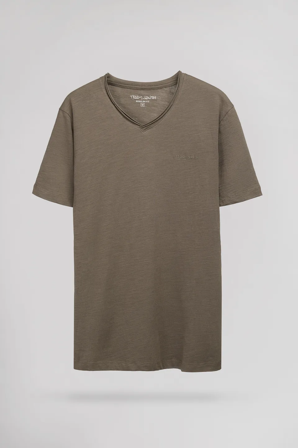 Teddy Smith T-Gildas MC t-shirt col V kaki jersey léger