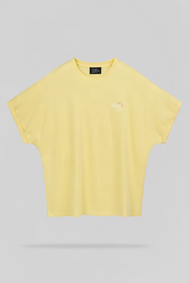 Teddy Smith T-Monty t-shirt femme jaune citron coton