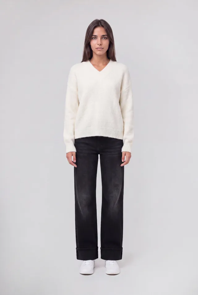 Teddy Smith P-Keith Middle pull oversize blanc cassé laine