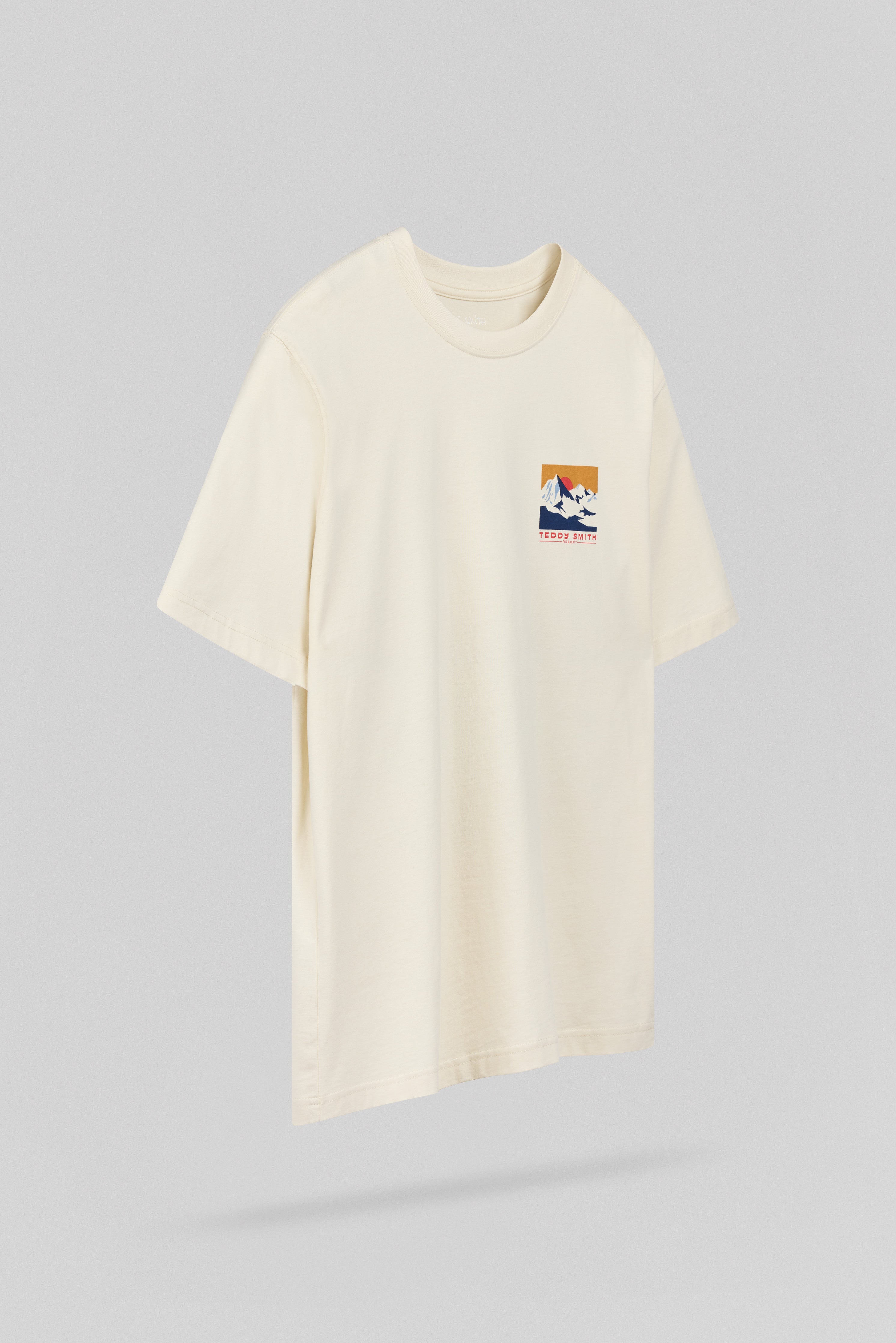 Teddy Smith T-Mountain MC t-shirt ample cream montagne