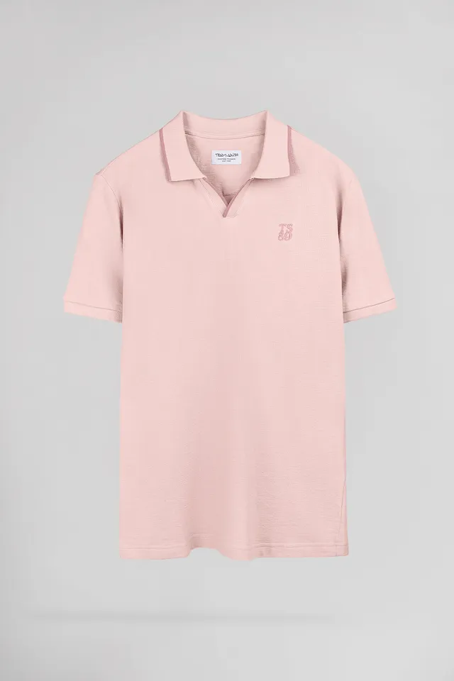 Teddy Smith P-Soner polo éponge homme rose pastel coton