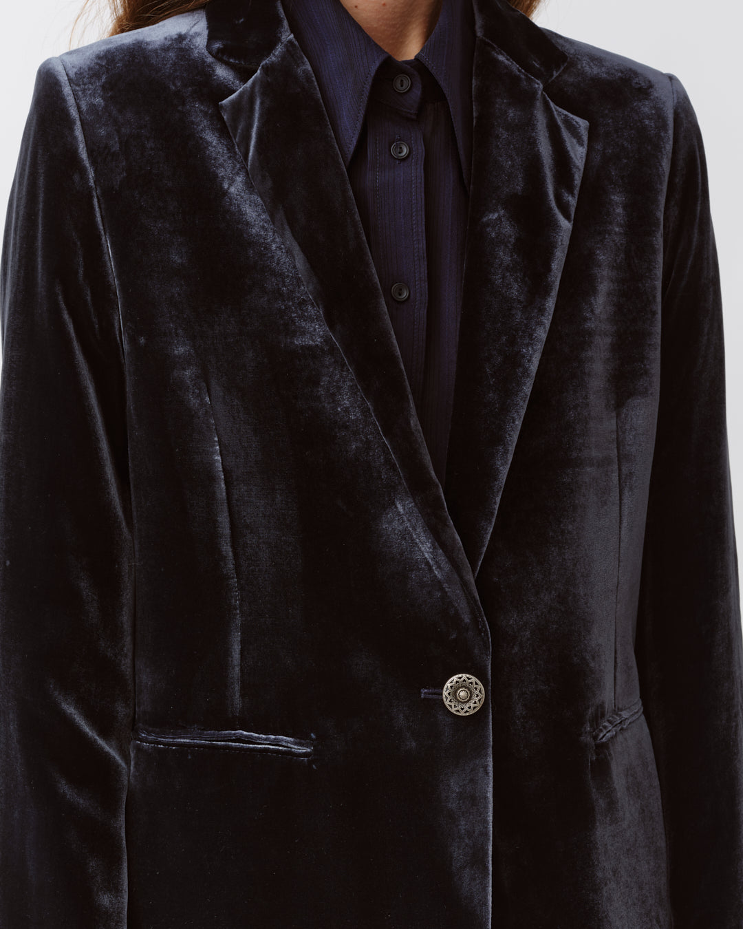 DIEGA Vikelo veste blazer marine velours