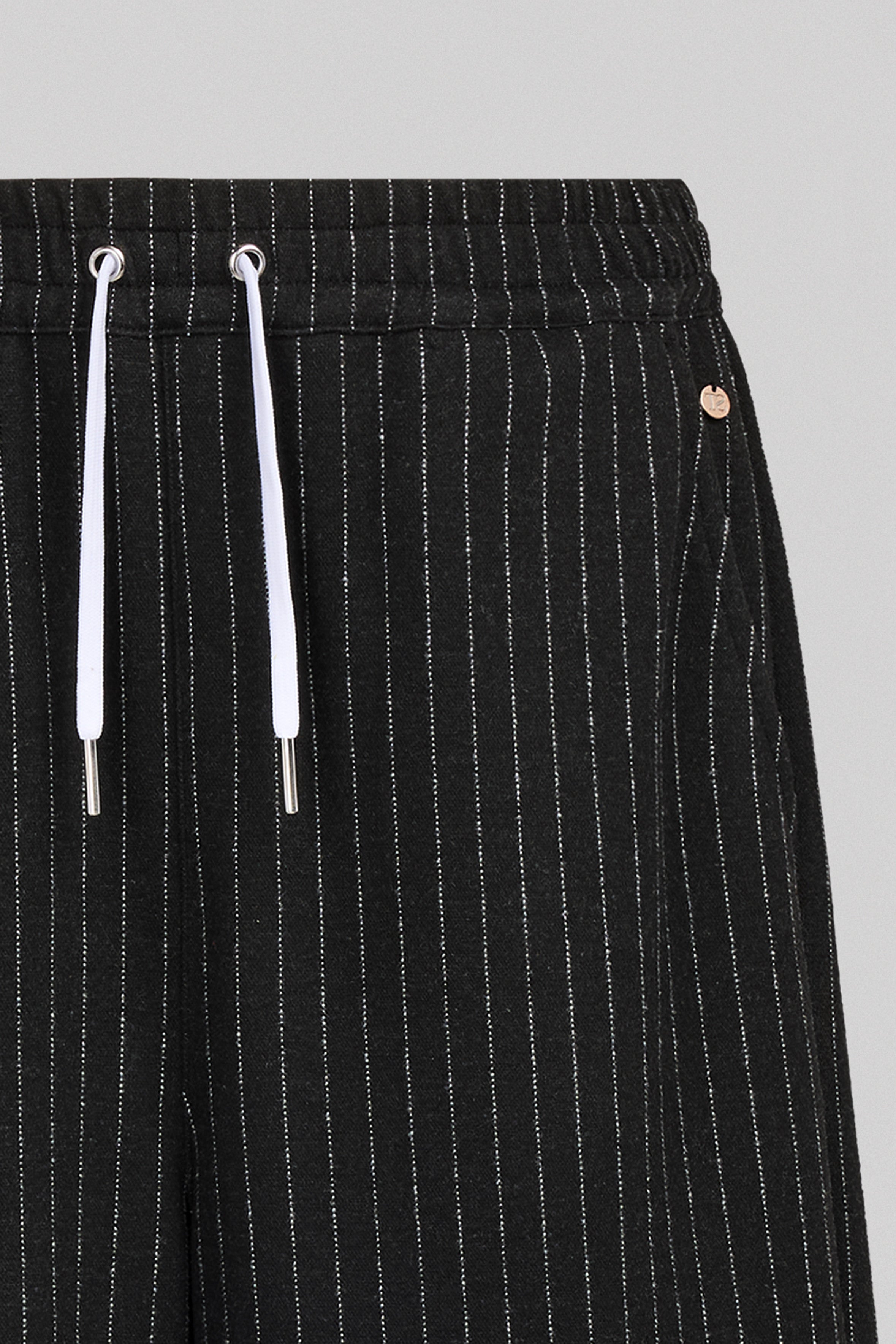 Teddy Smith P-Betty JR pantalon large Melange Black rayé