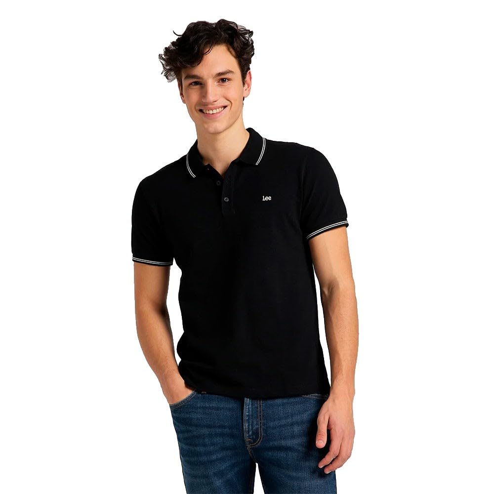 Lee Pique Polo polo coton Noir coupe regular