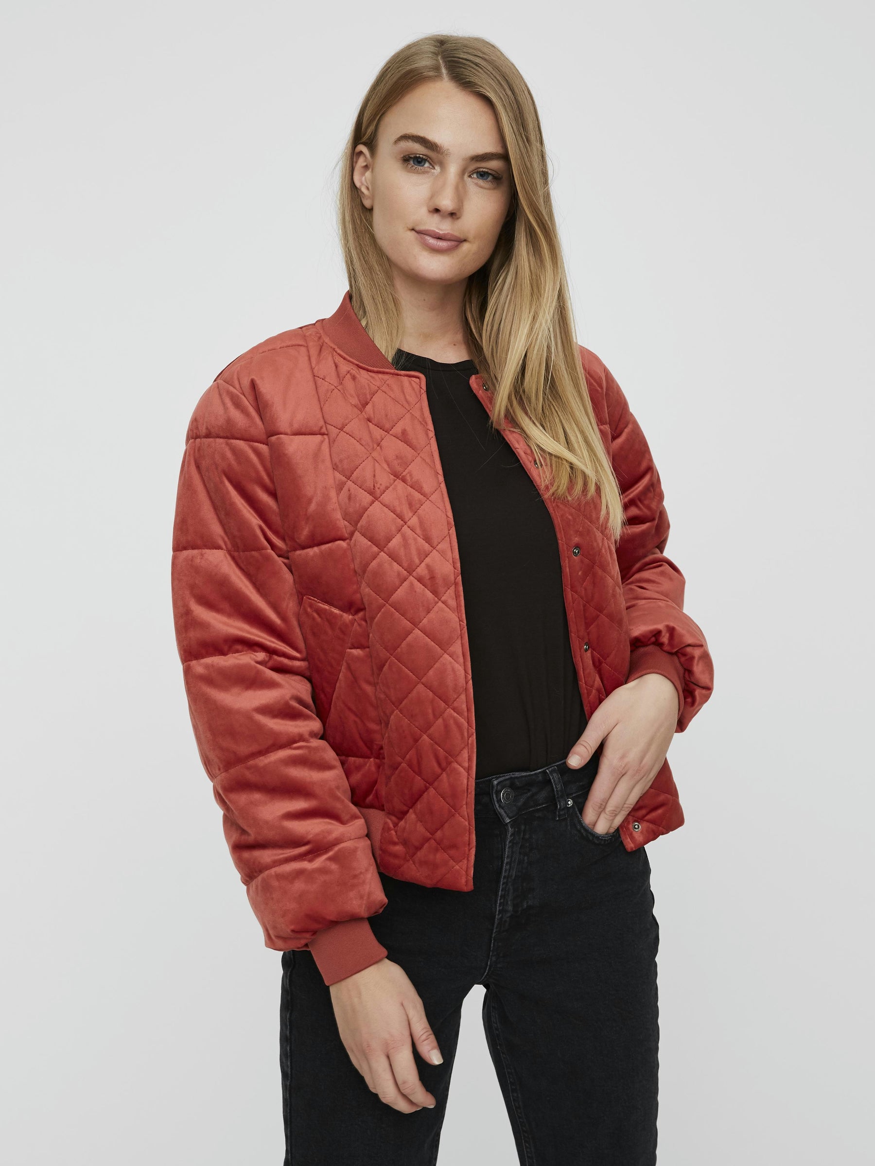Noisy May blouson bomber matelassé velours zippé