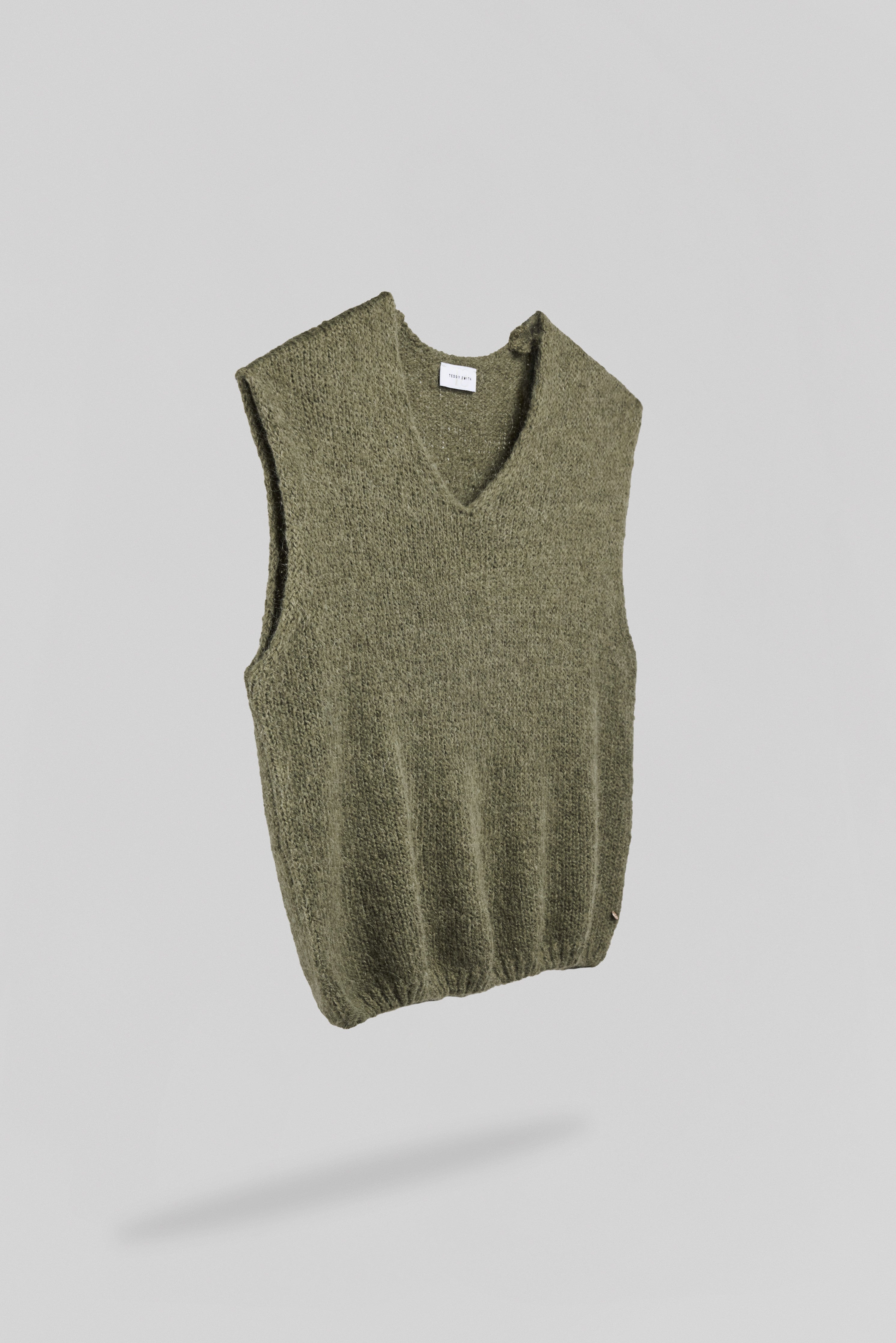 Teddy Smith P-Molia Dusty Kaki pull col V sans manches