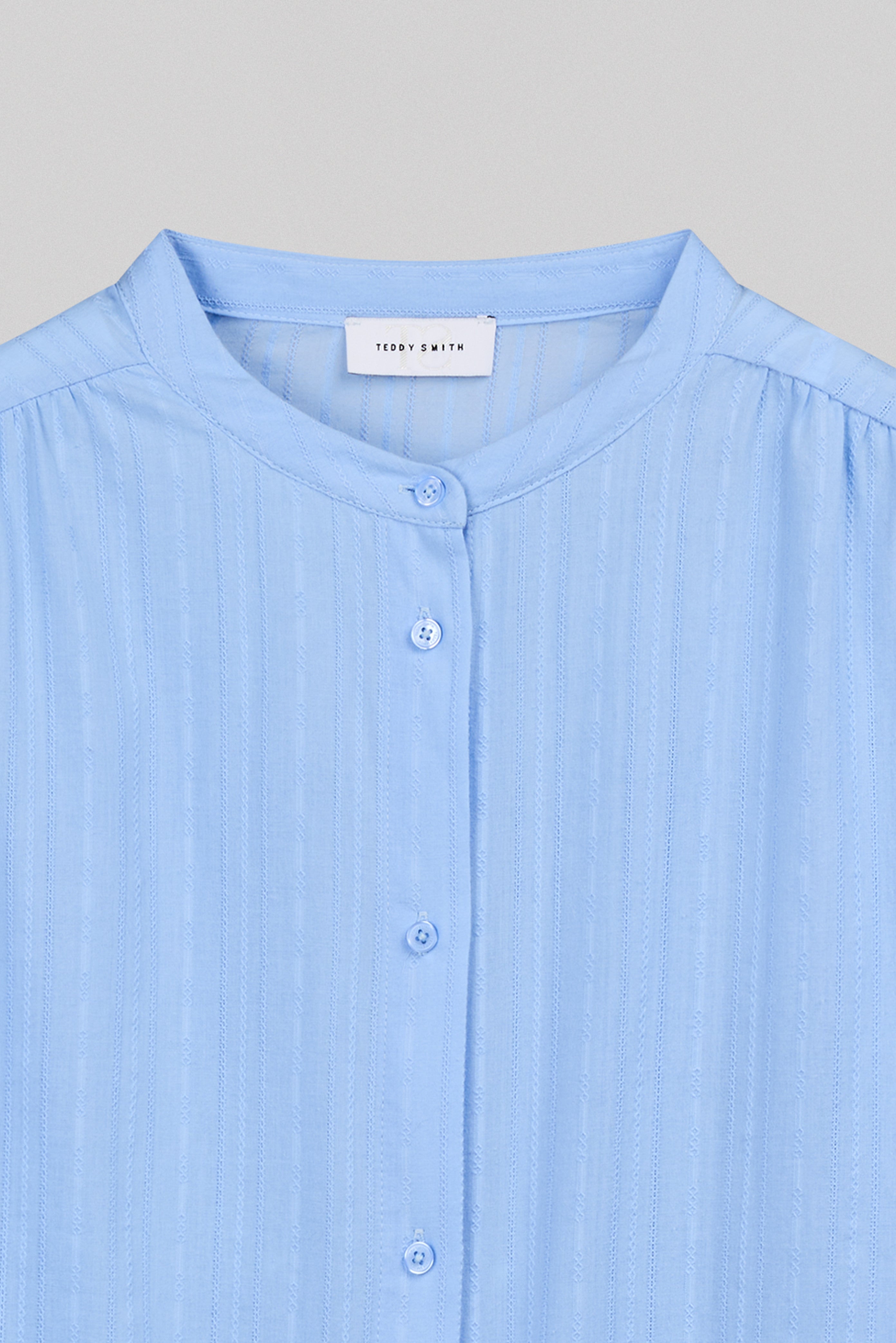 TEDDY SMITH C-APOLINE ML chemise bleu ciel coton ample