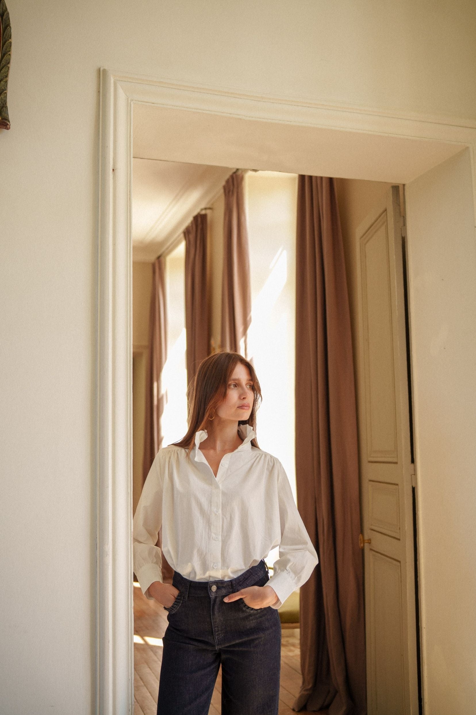 Maison Onado Ondine chemise coton col volanté