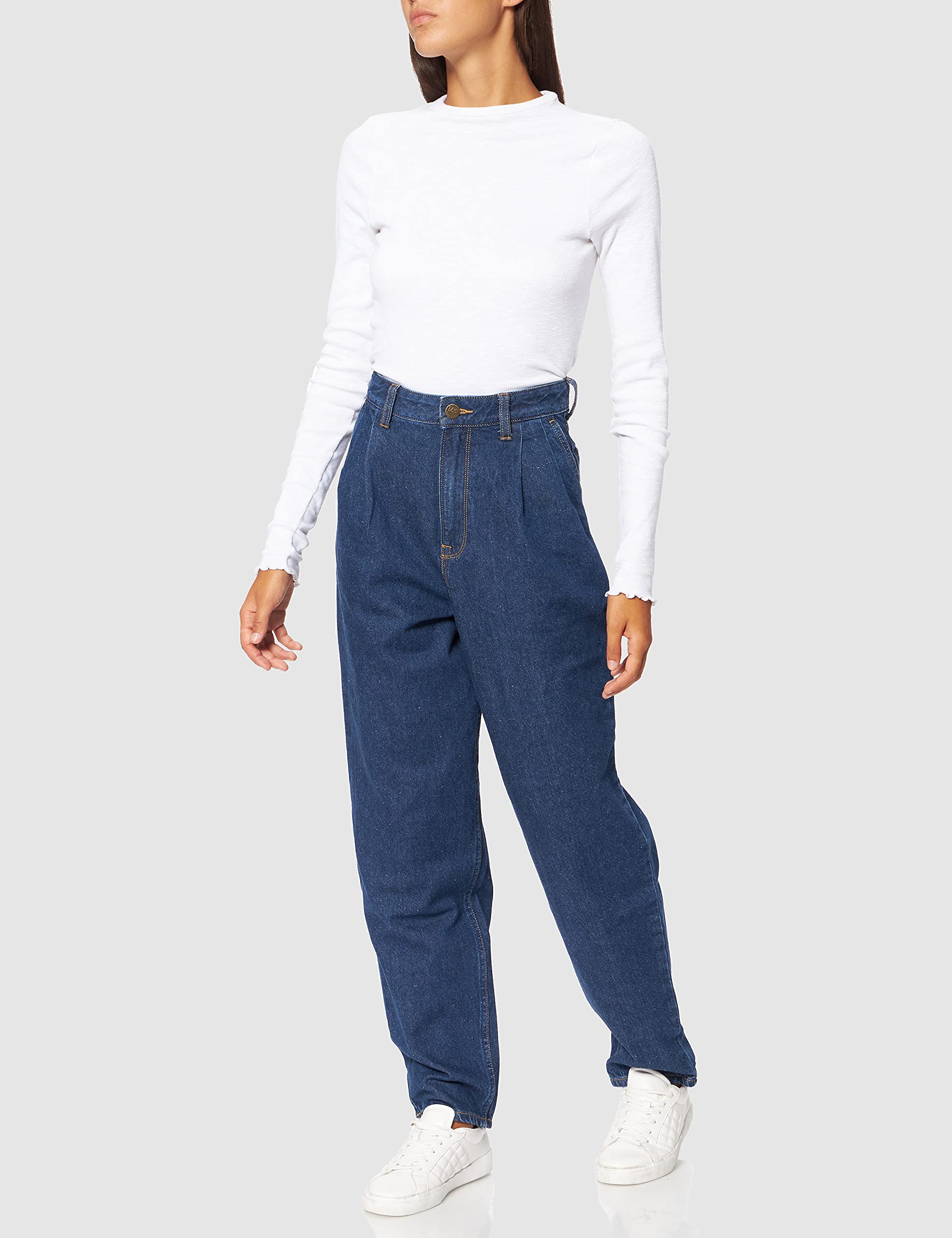 Lee Stella Taper jean boyfriend stone tapered plis