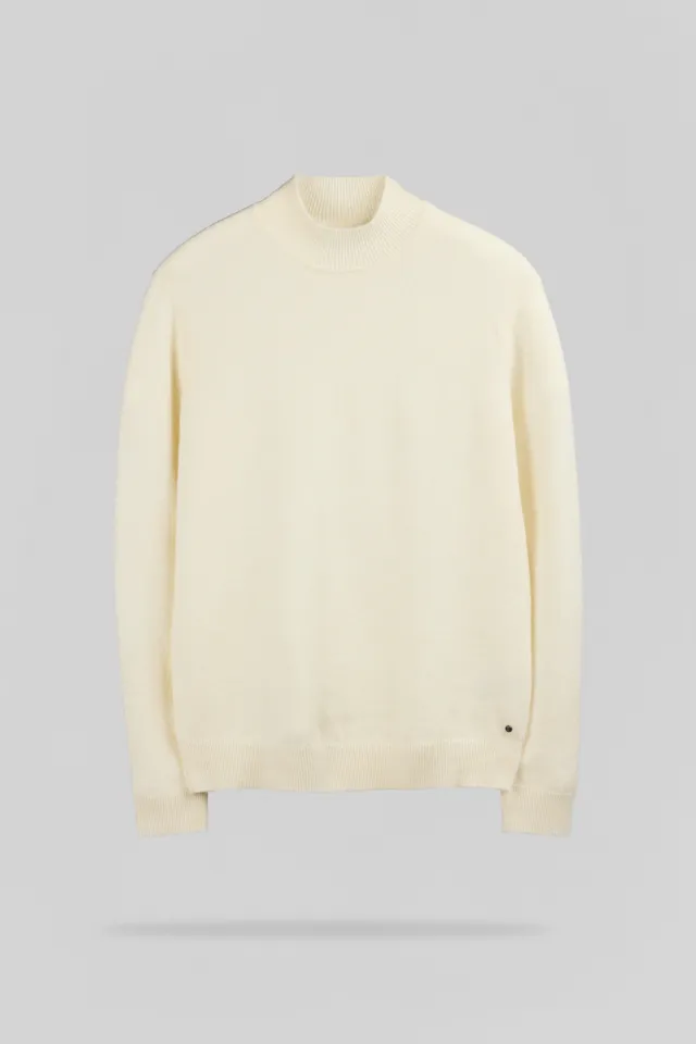 Teddy Smith P-Carter pull col montant naturel laine
