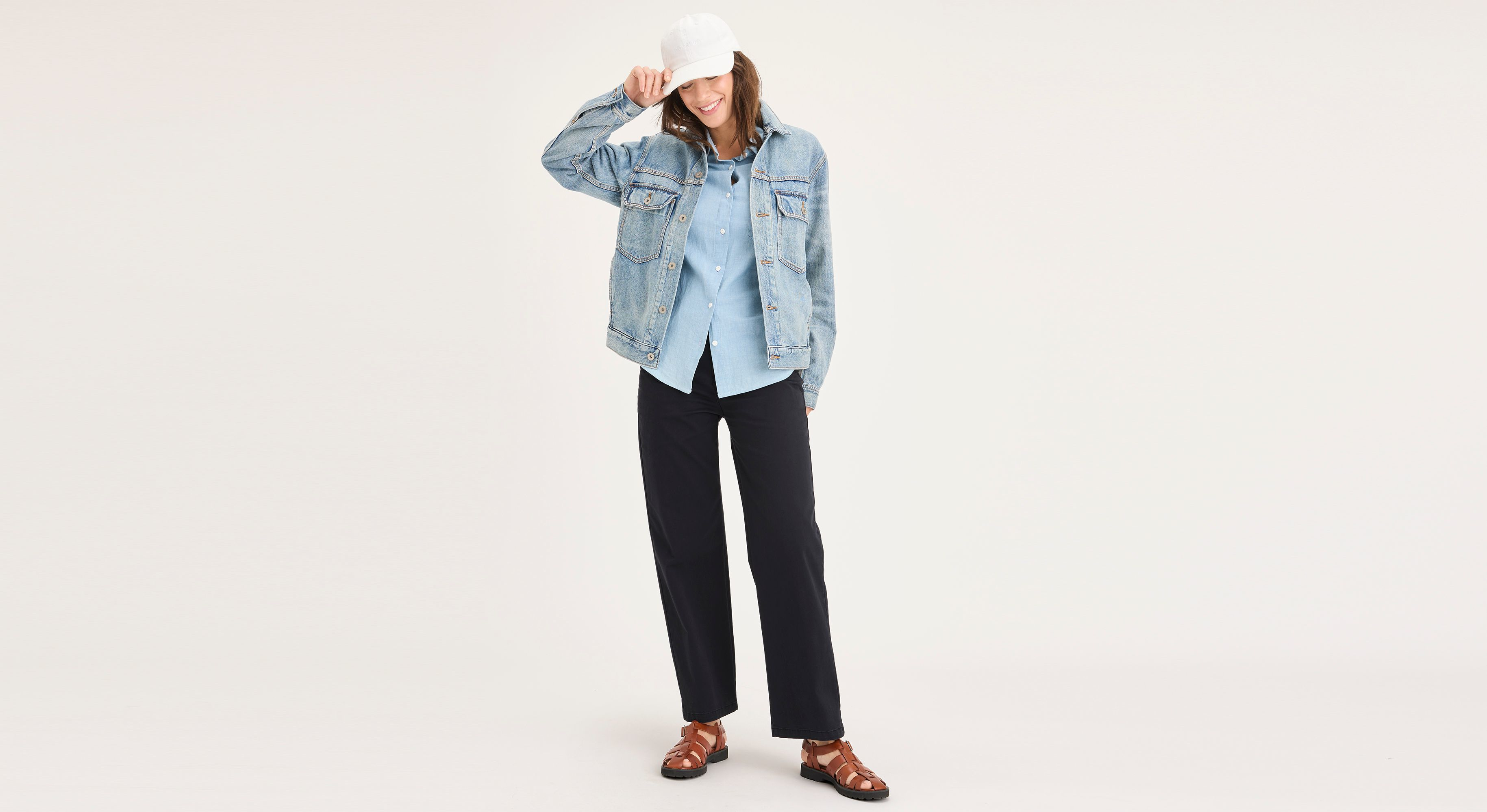 Dockers Blake chino femme straight taille haute noir
