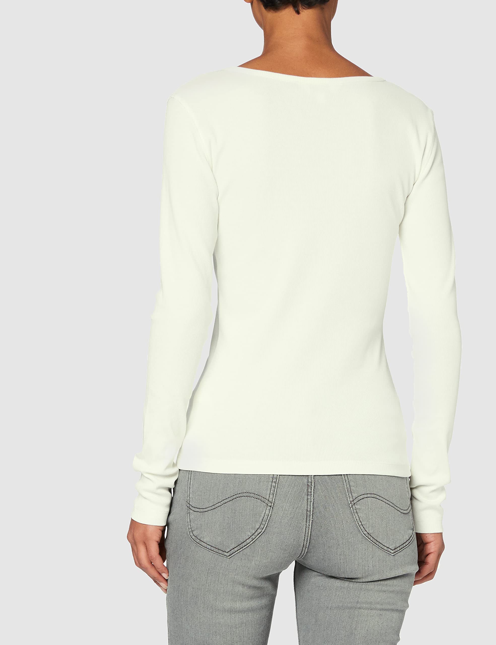 Lee Ribbed Henley t-shirt femme blanc côtelé