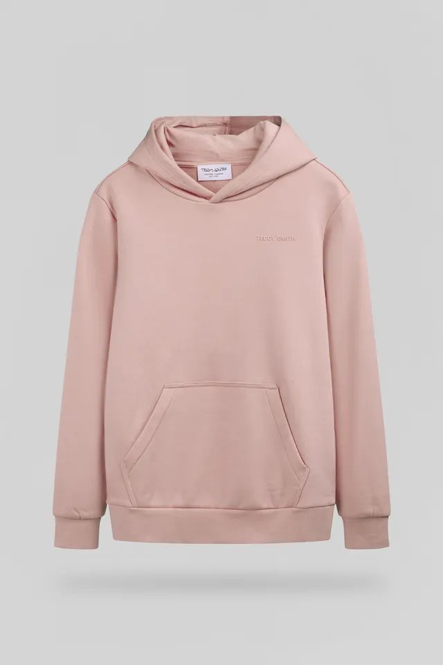 Teddy Smith S-Nark Hoody Jr sweat capuche rose molleton