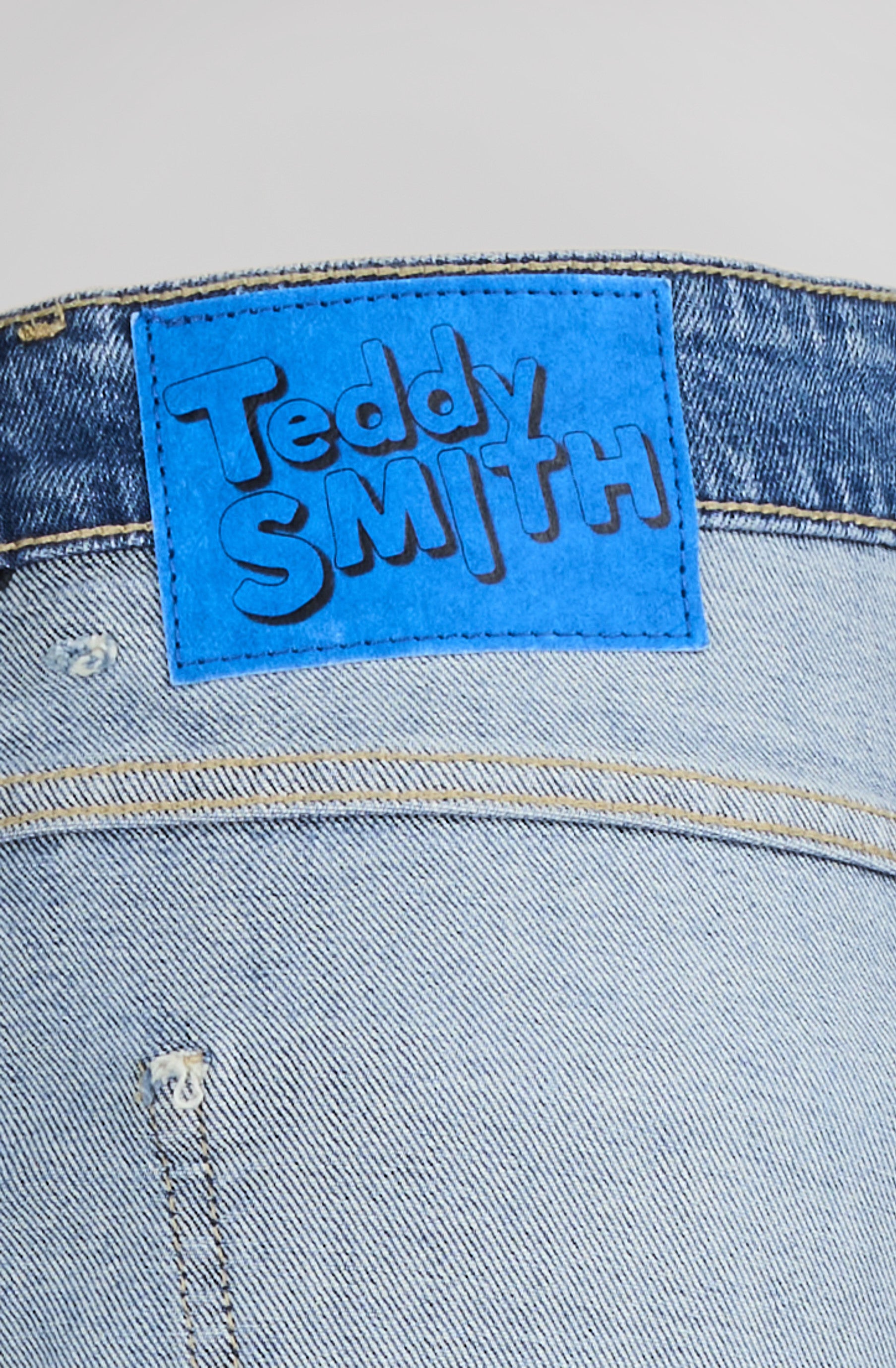 Teddy Smith Boyfriend jean droit bleu clair revers