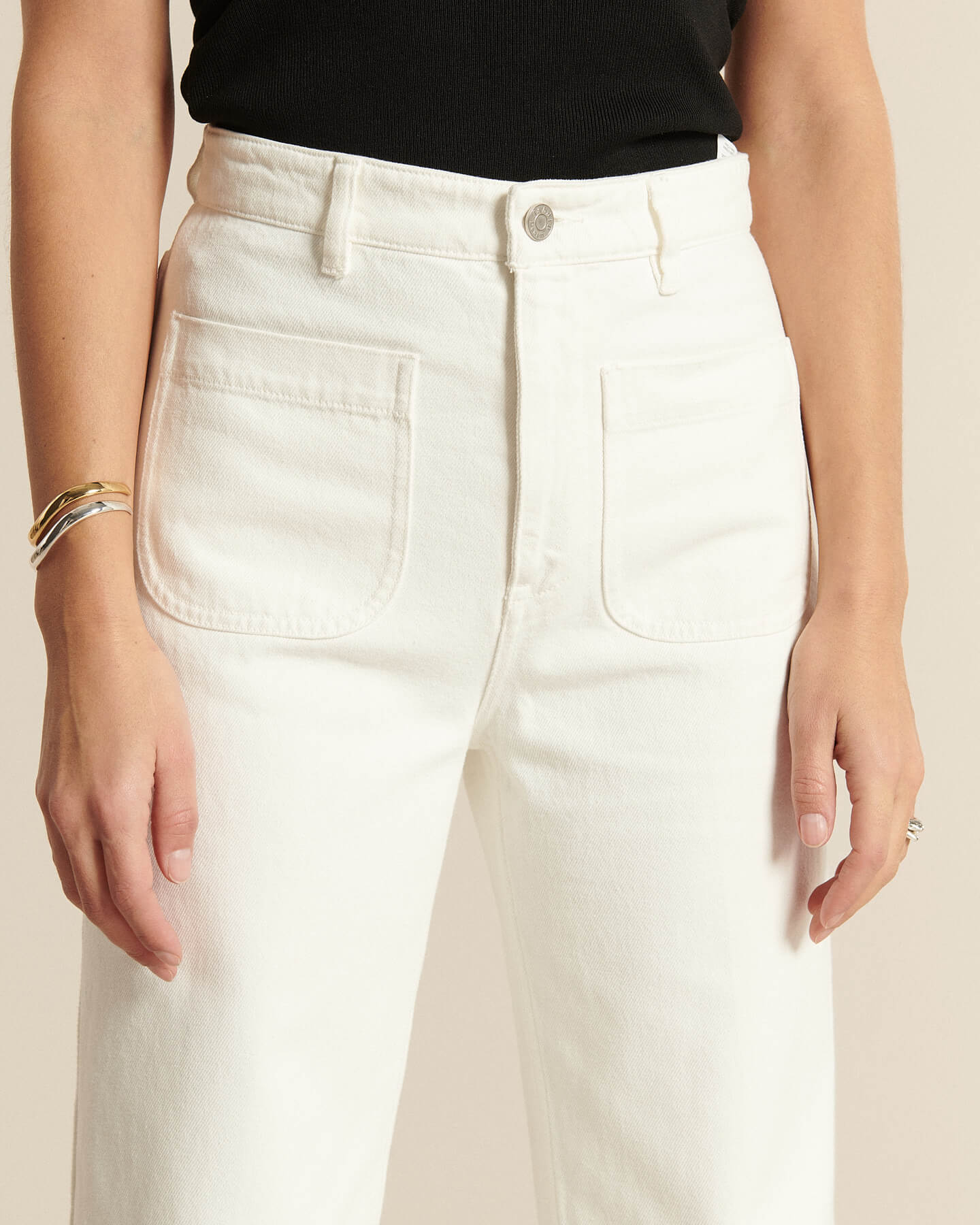 Labdip Samuel White jean taille haute blanc