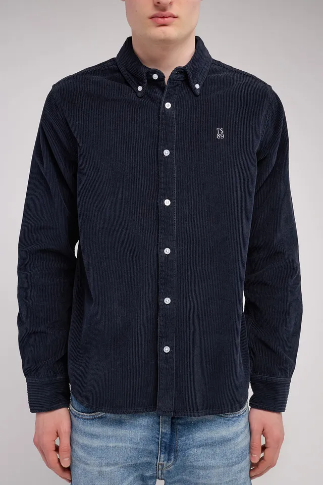 Teddy Smith C-Elton ML chemise velours bleu marine