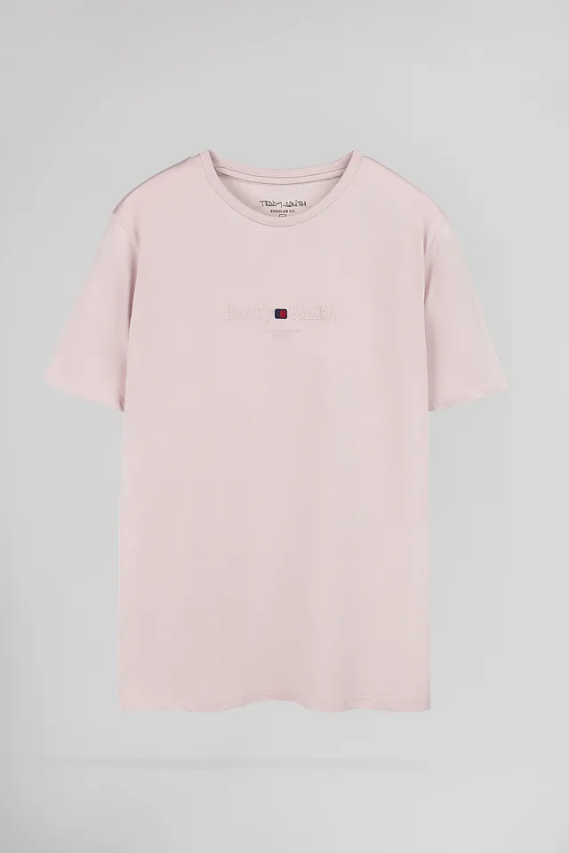 Teddy Smith T-Jim t-shirt homme rose quartz coton