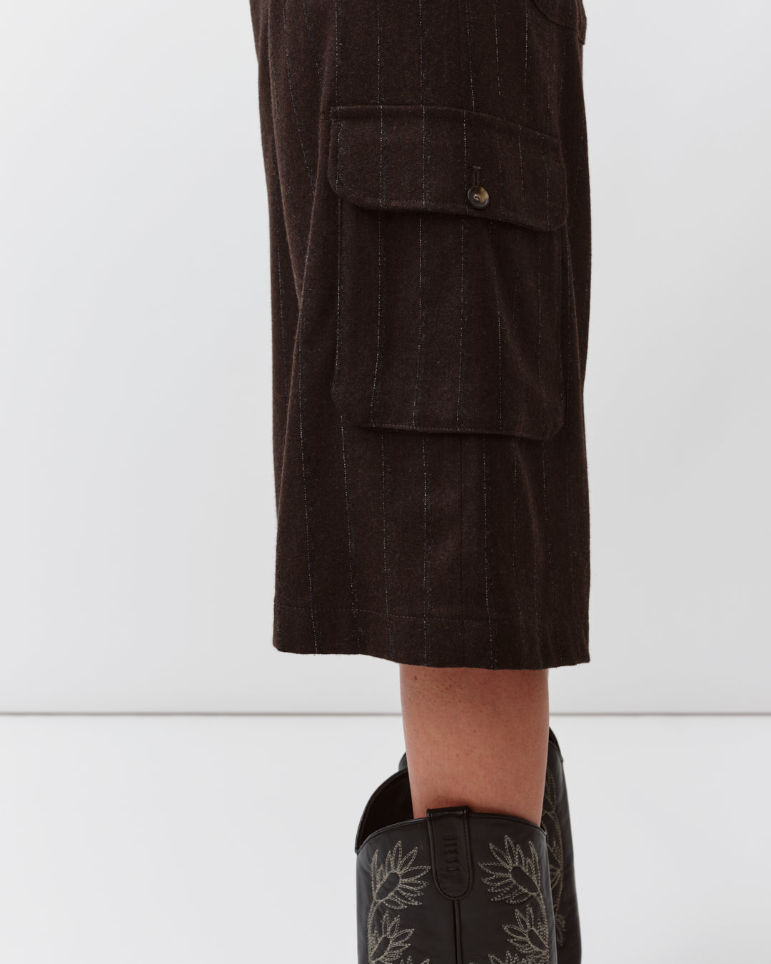 DIEGA BASTO bermuda chocolat gris viscose laine