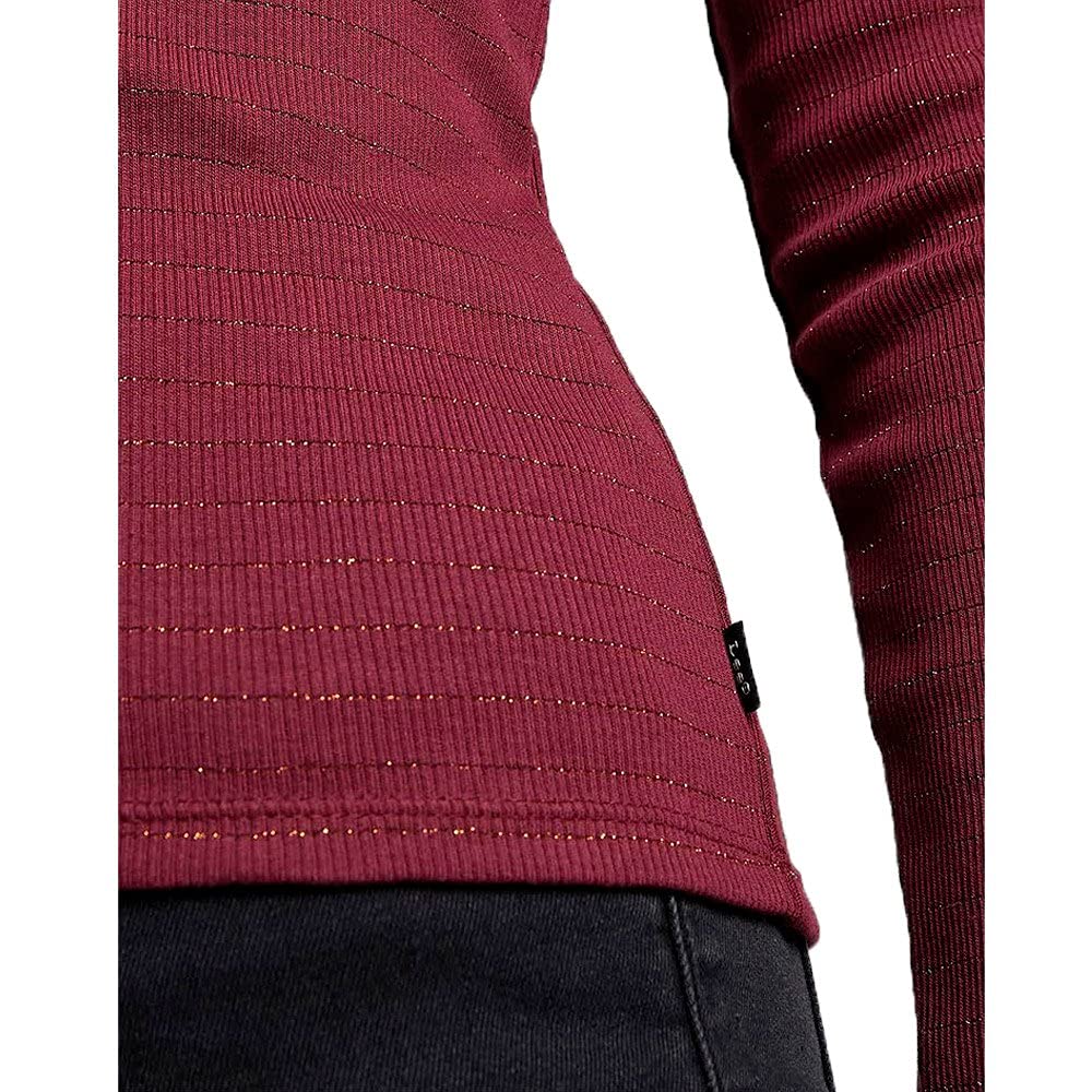 Lee High Neck Rib t-shirt femme côtelé