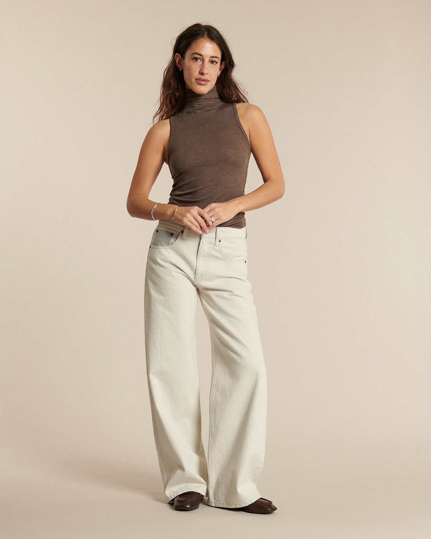 Labdip River Undyed Granit jean large écru 100% coton